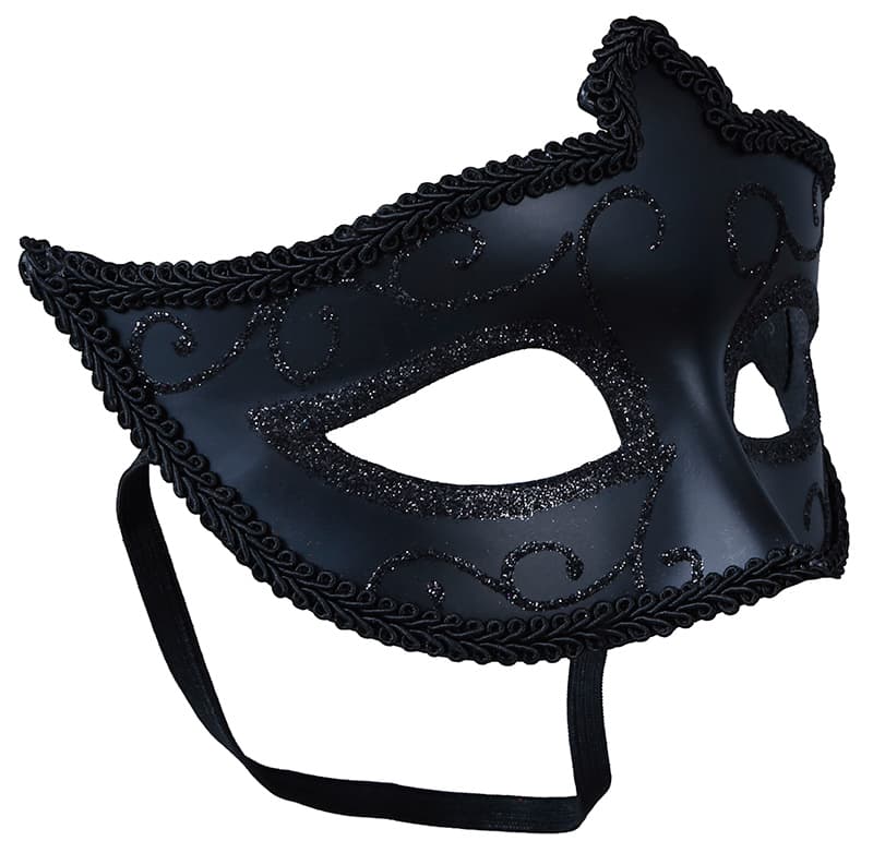 Sort maske med glimmer