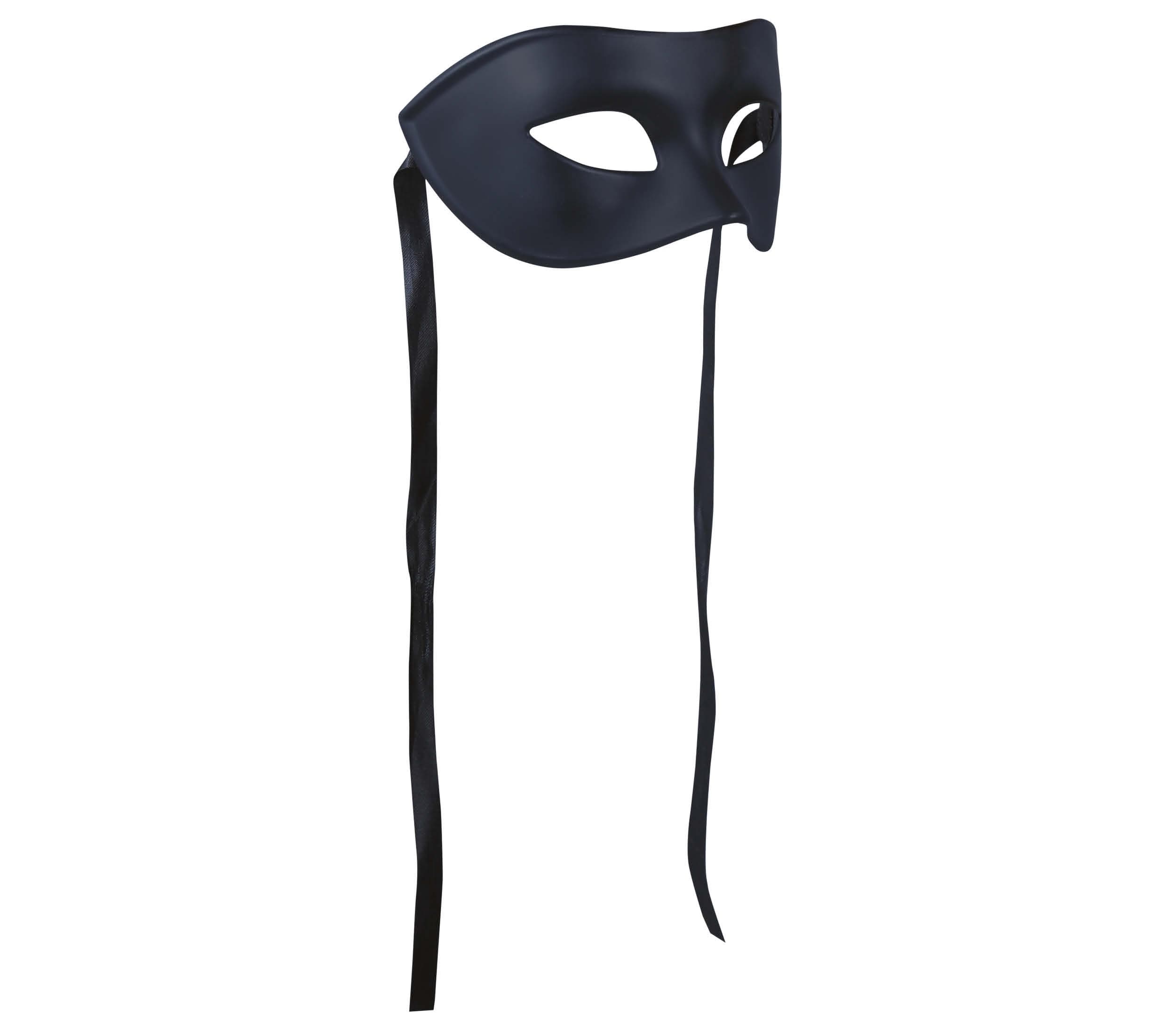 Sort maske, ca. 17,4 cm