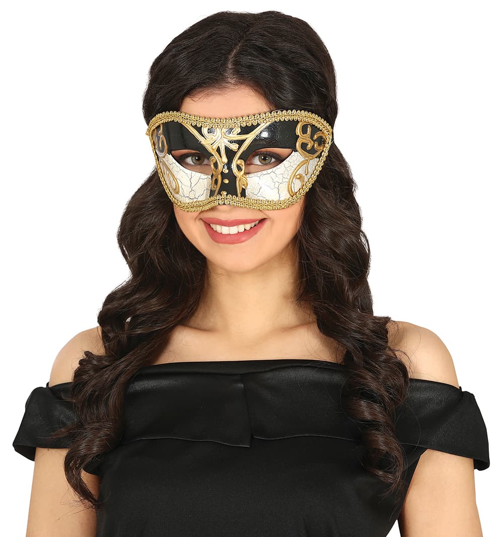 Sort og hvid venetiansk maske