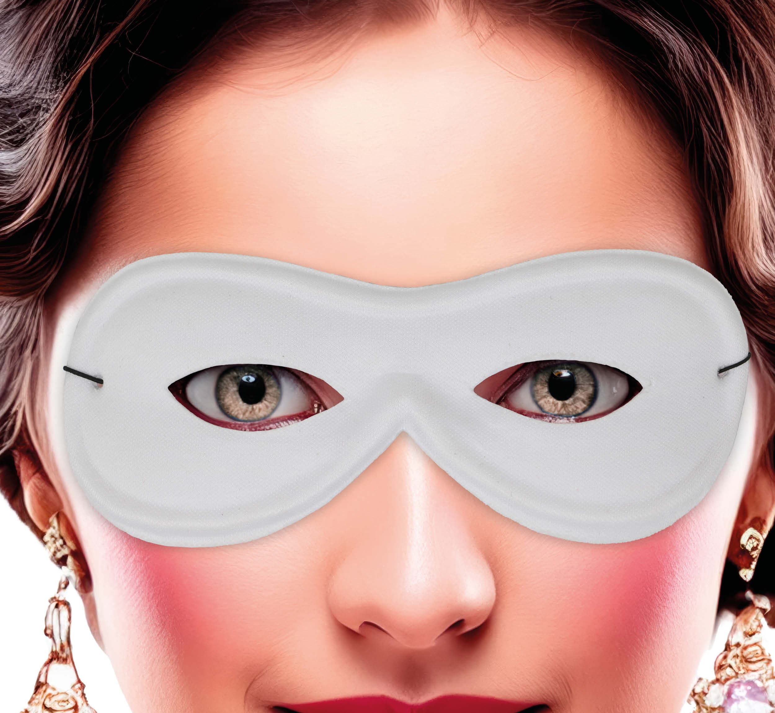 Pierrot-maske i silke, hvid, "Extra"