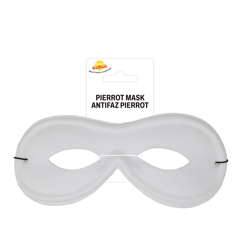 Pierrot-maske i silke, hvid, "Extra"