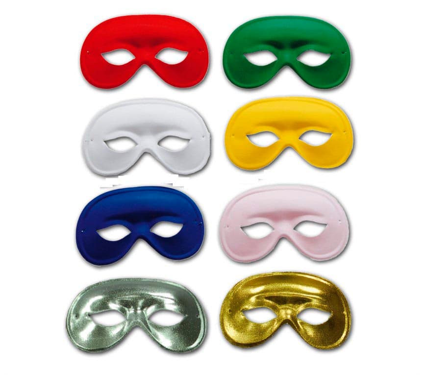 Domino-maske i silke, assorterede farver