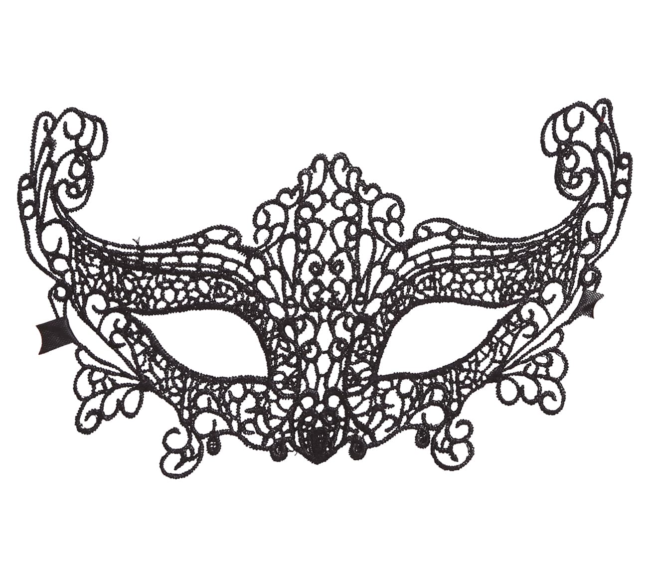 Venetiansk broderet maske, sort