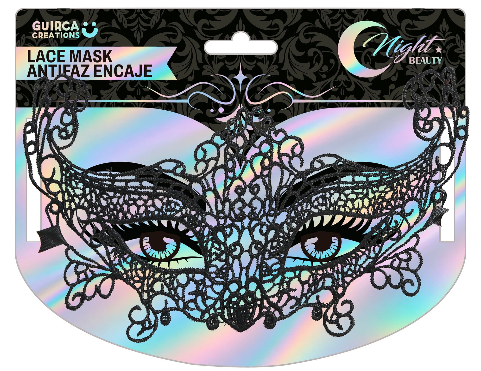 Venetiansk broderet maske, sort