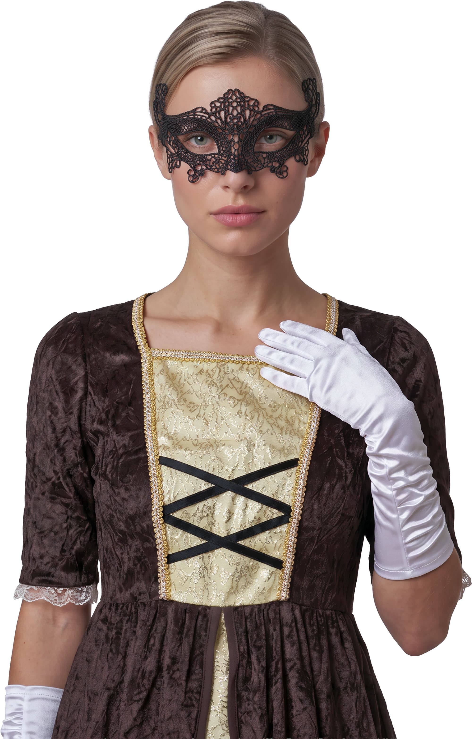 Venetiansk broderet maske, sort