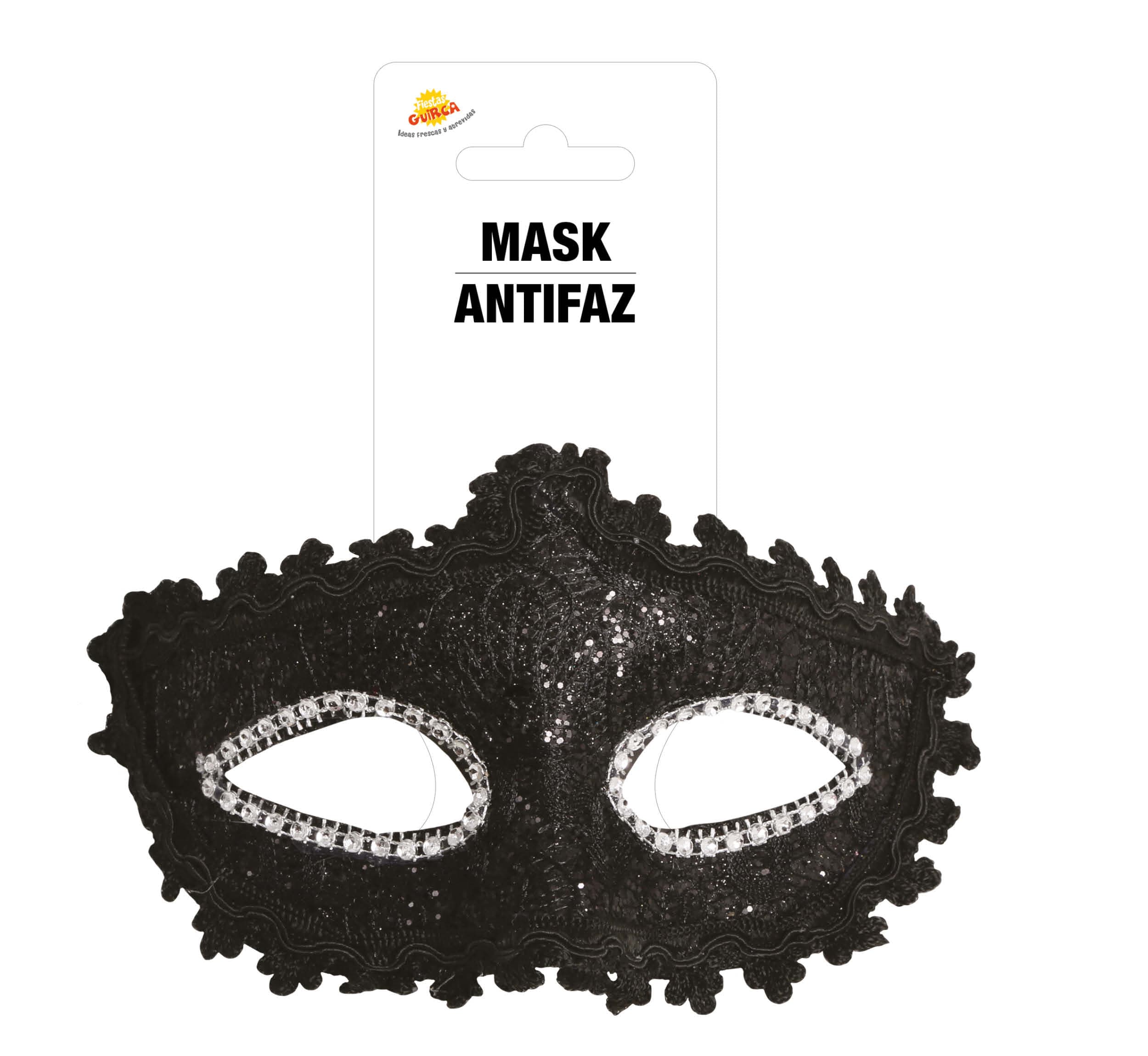 Dekoreret sort maske