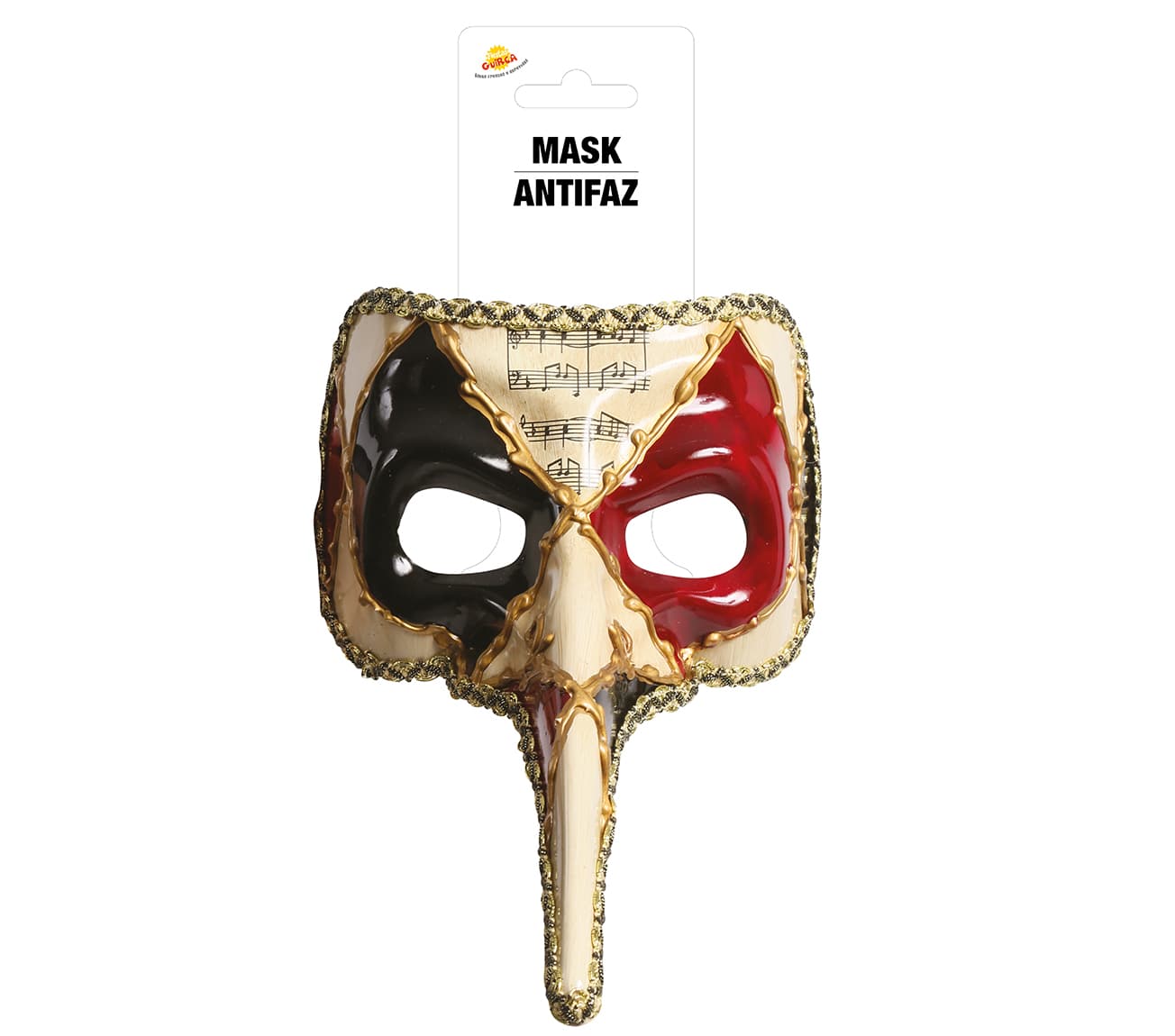 Dekoreret venetiansk maske med næse