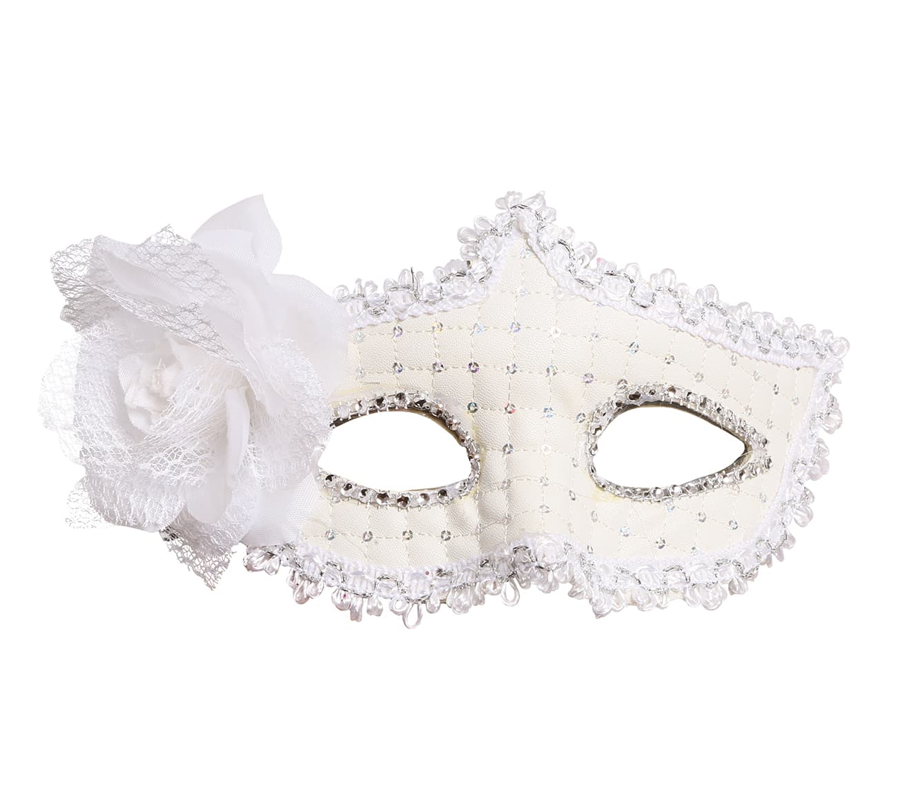 Hvid maske med blomster