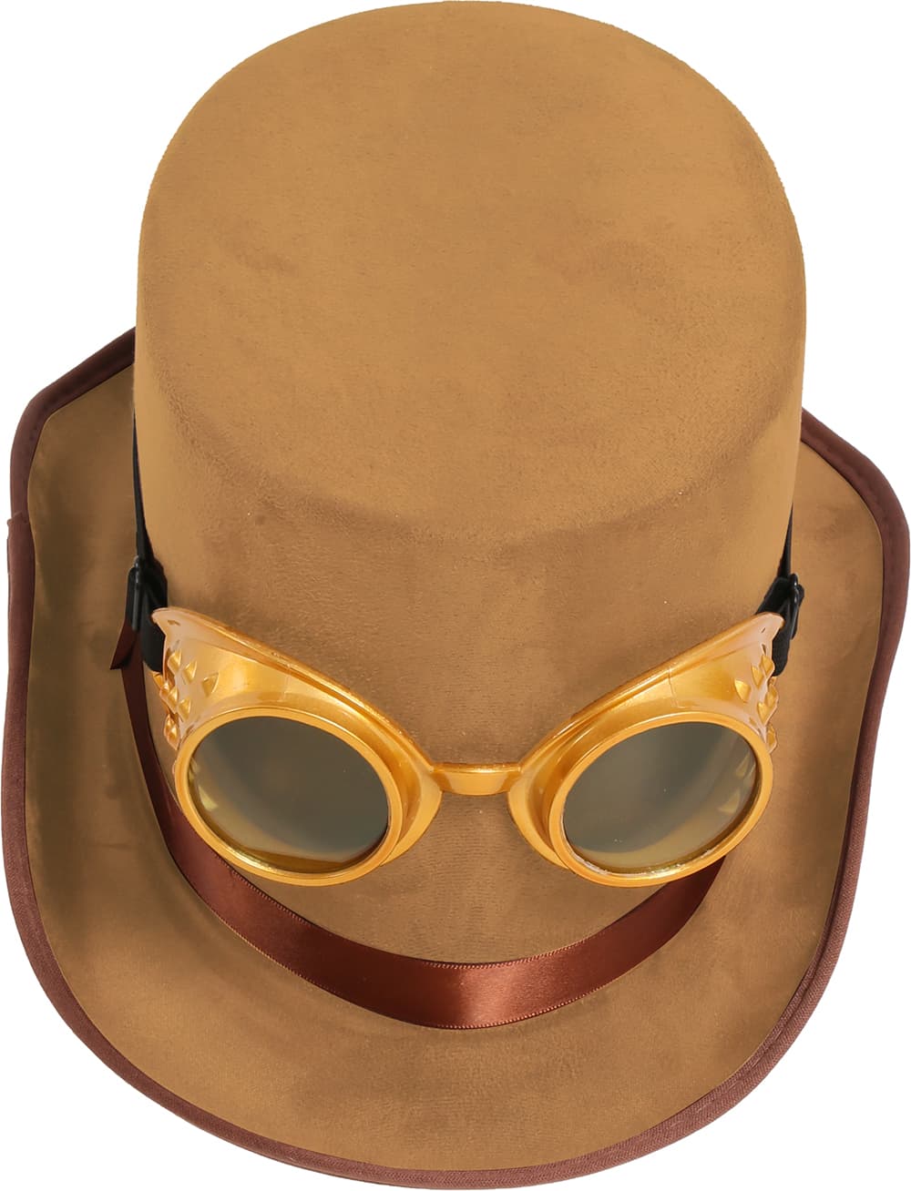 Steampunk-hat med briller, fløjl