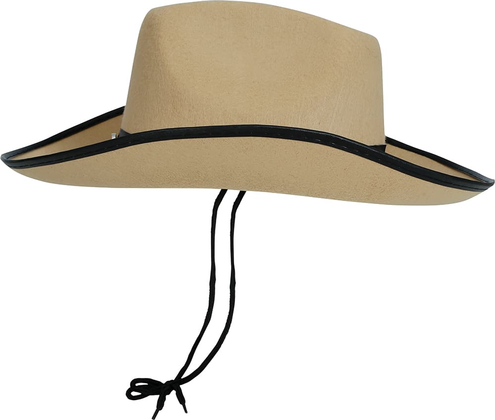 Cowboyhat i filt, lysebrun