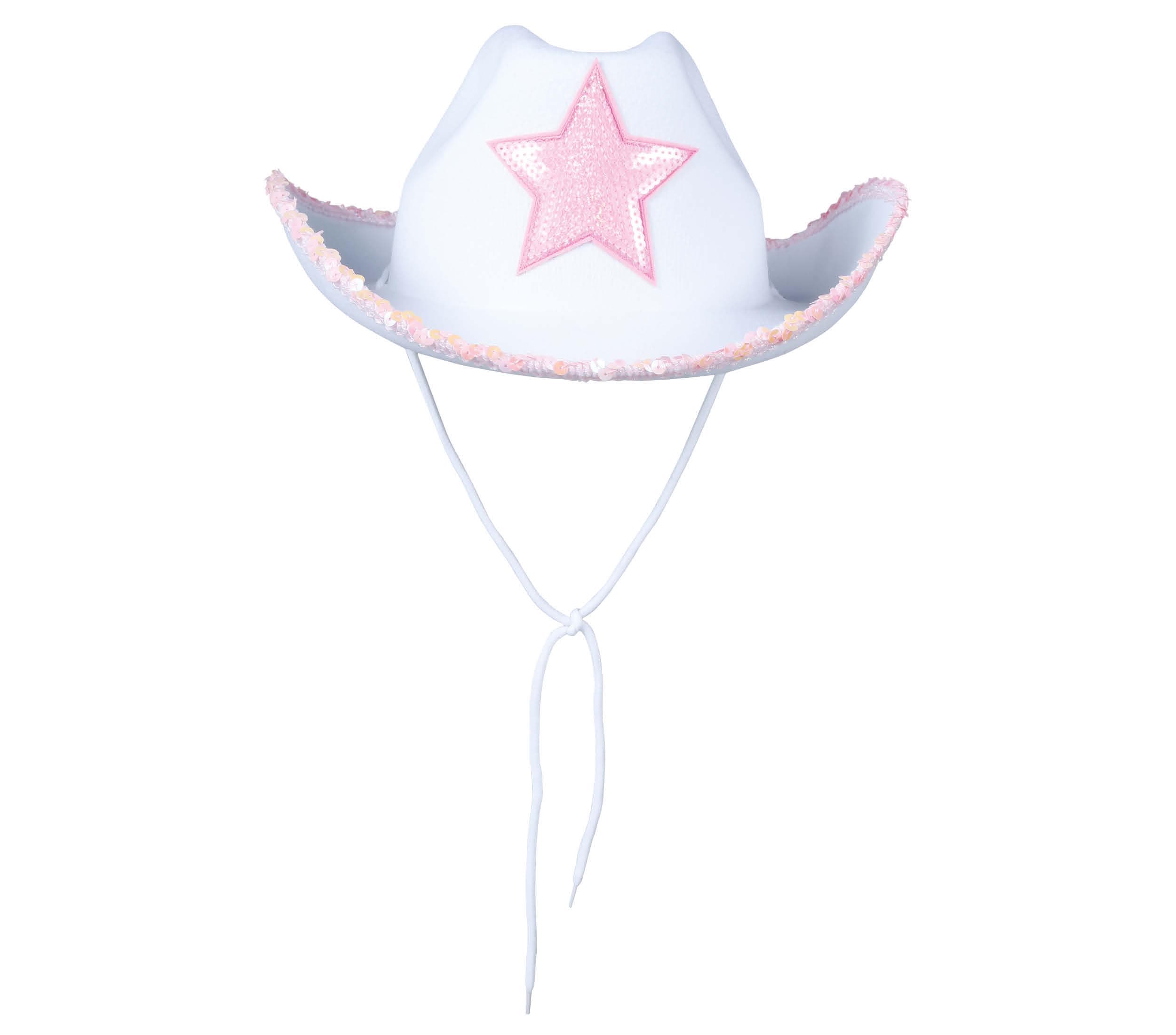 Hvid cowboyhat med stjerne