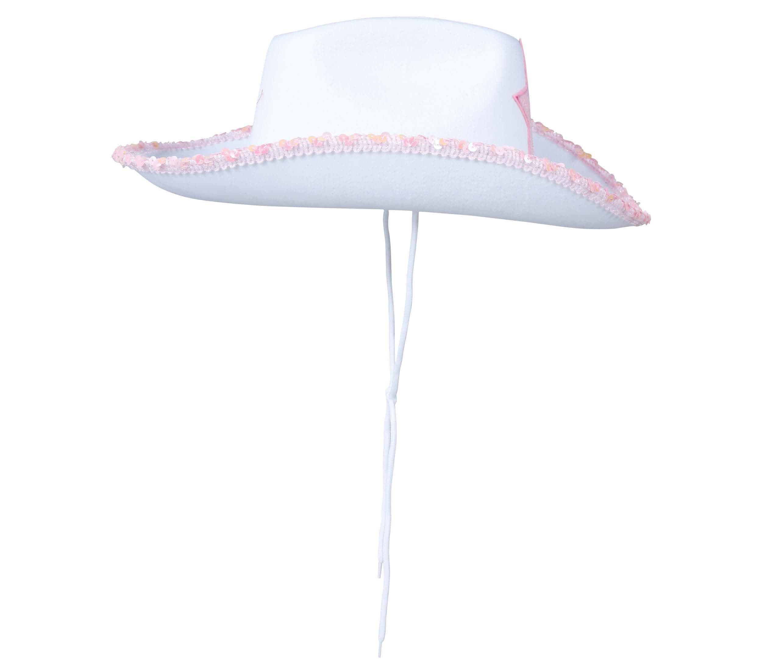 Hvid cowboyhat med stjerne