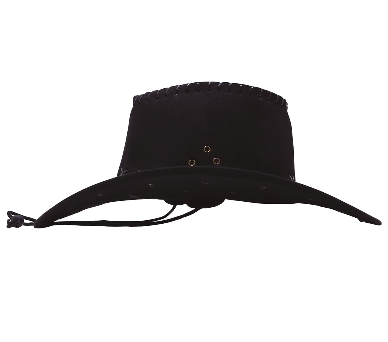 Sort cowboyhat i kunstlæder
