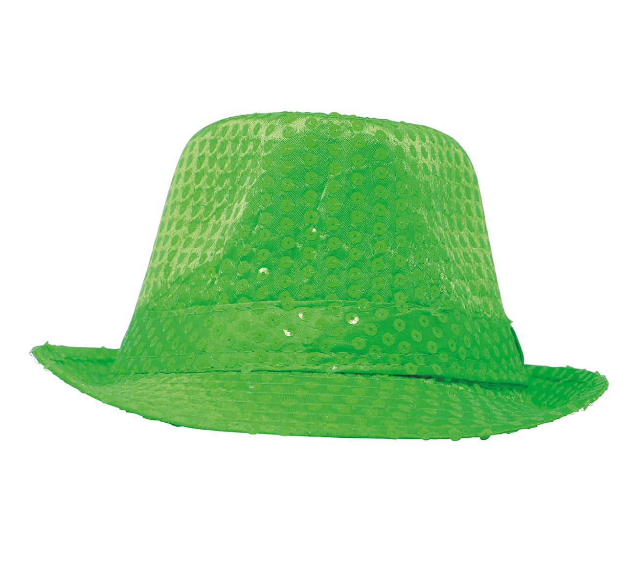 Neongrøn gangsterhat med pailletter