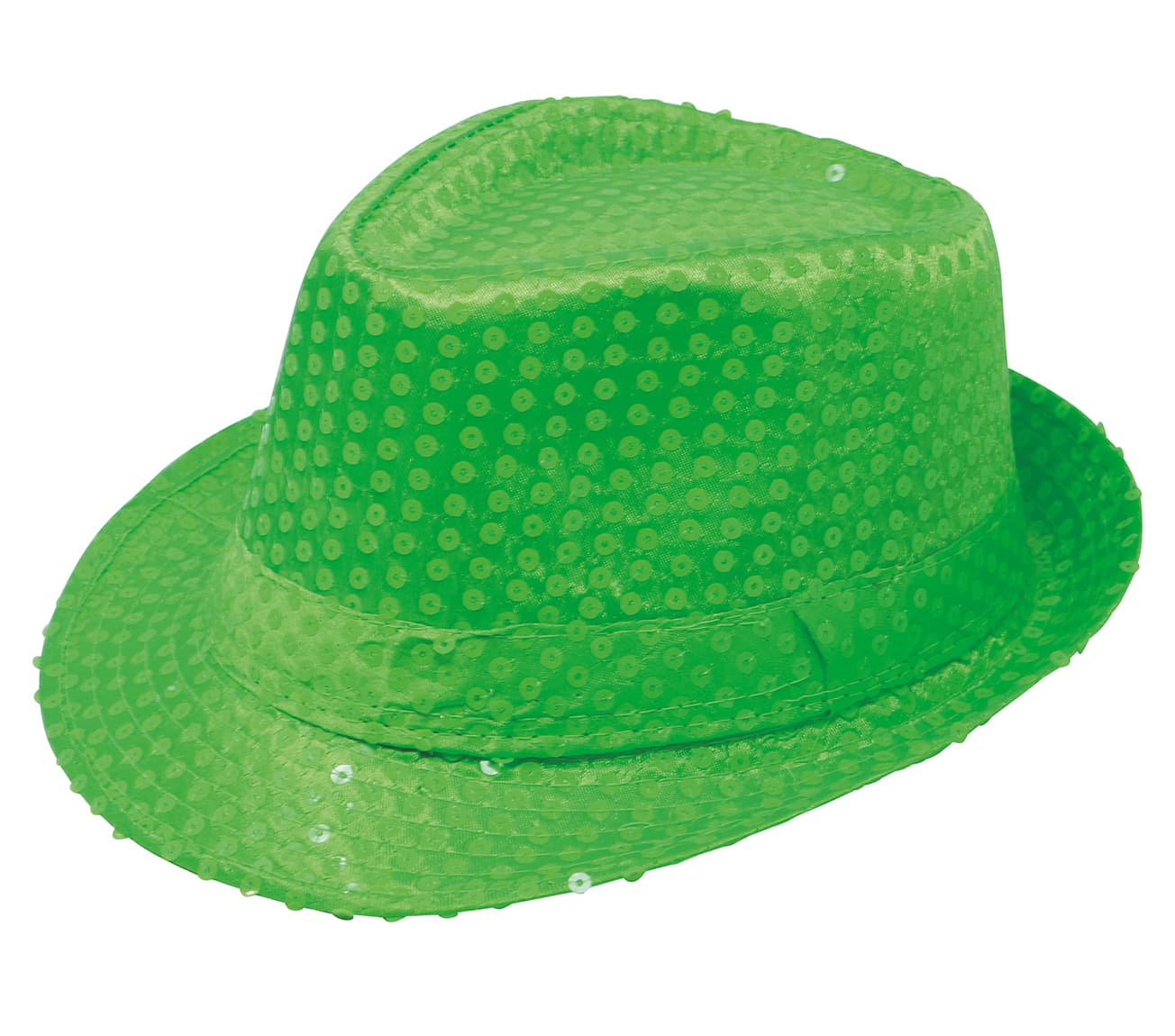 Neongrøn gangsterhat med pailletter