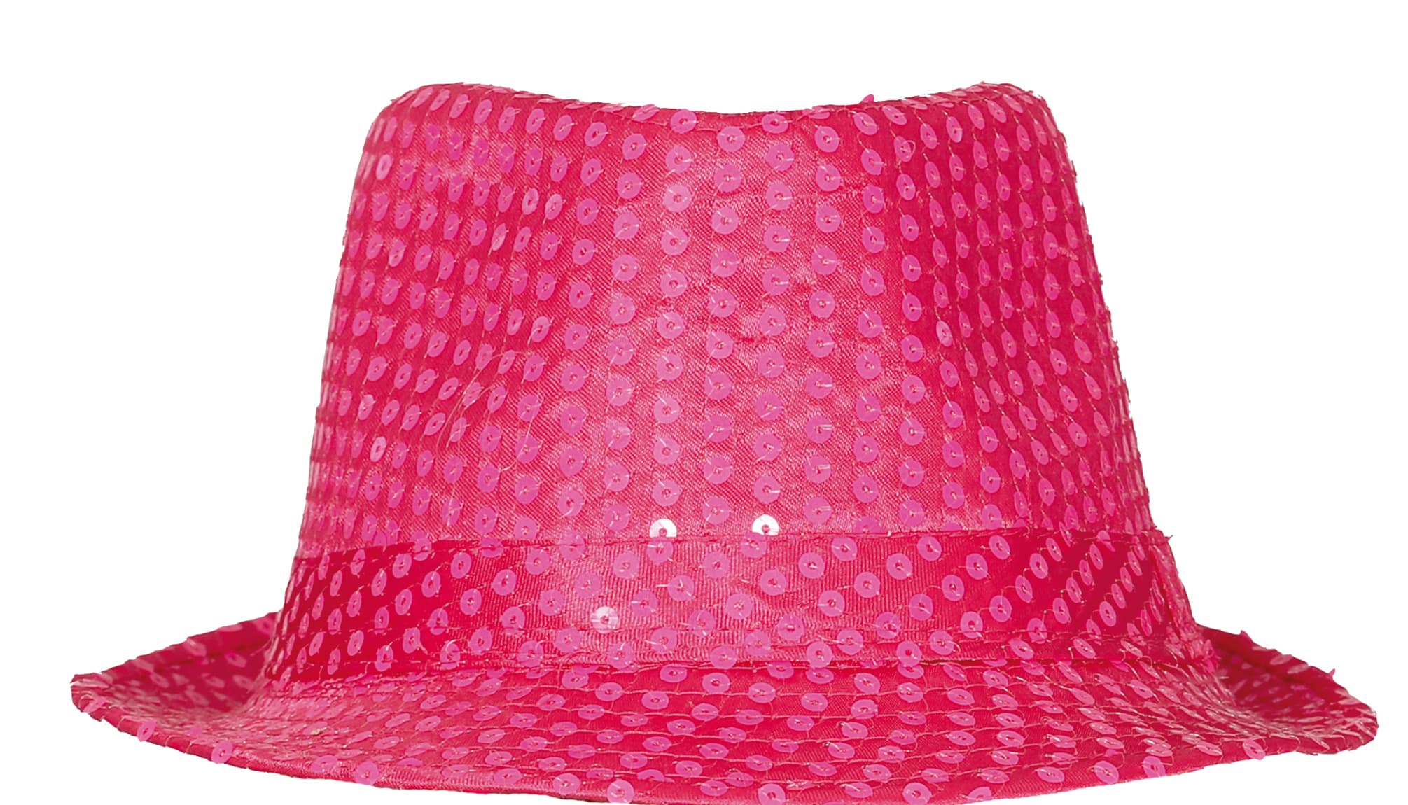 Neonpink gangsterhat med pailletter