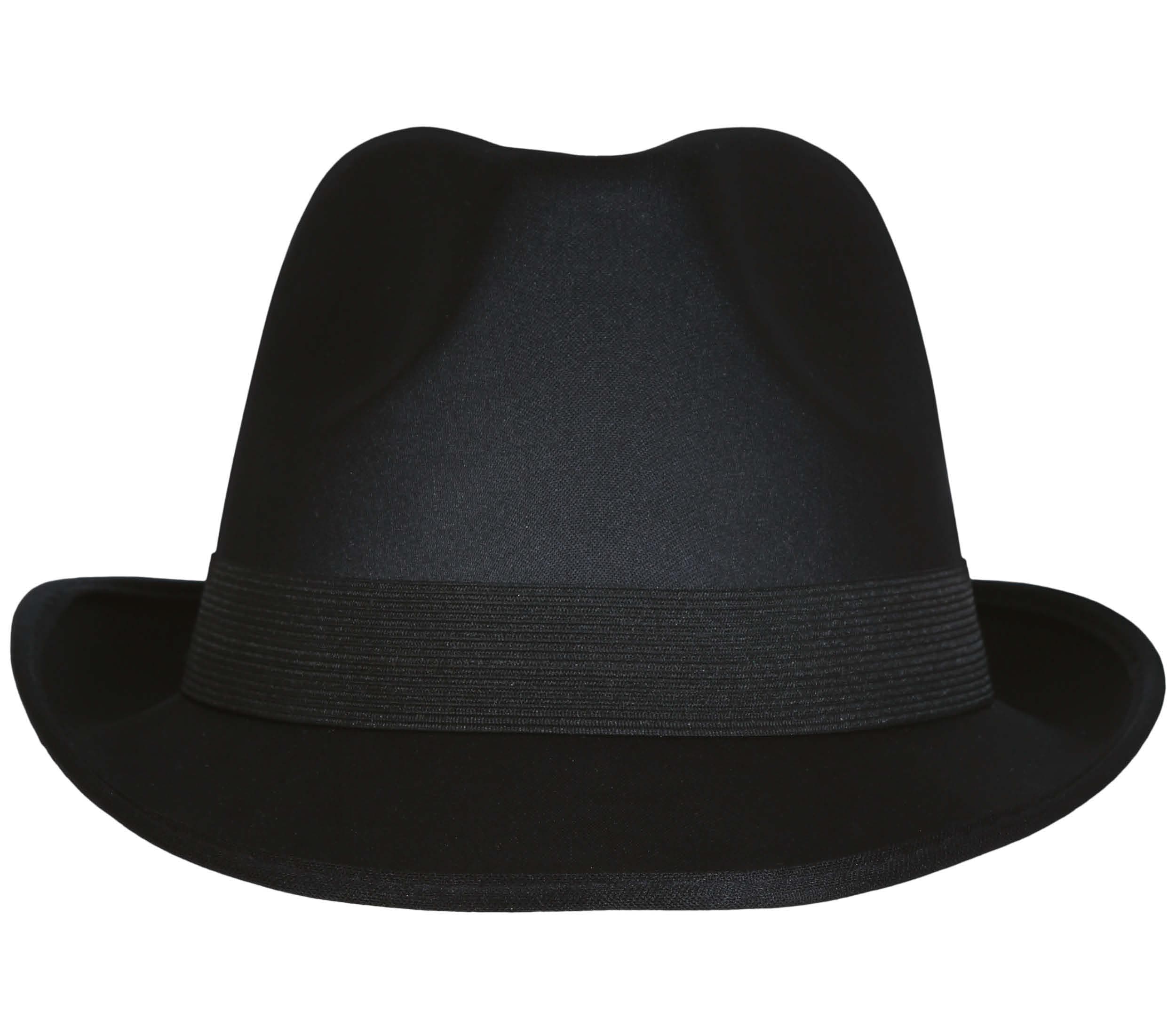 Sort gangsterhat, ca. 28,9 cm