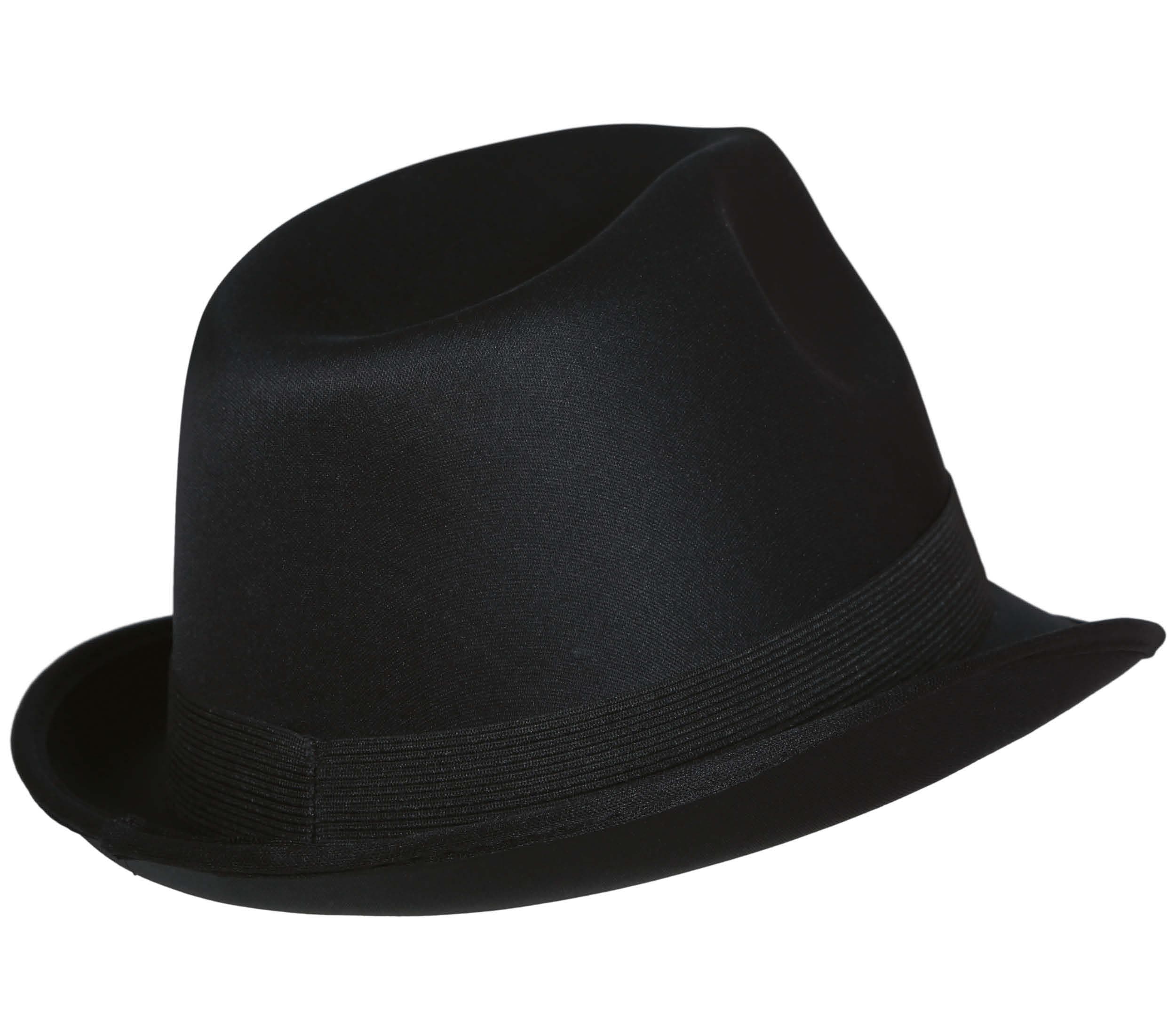 Sort gangsterhat, ca. 28,9 cm
