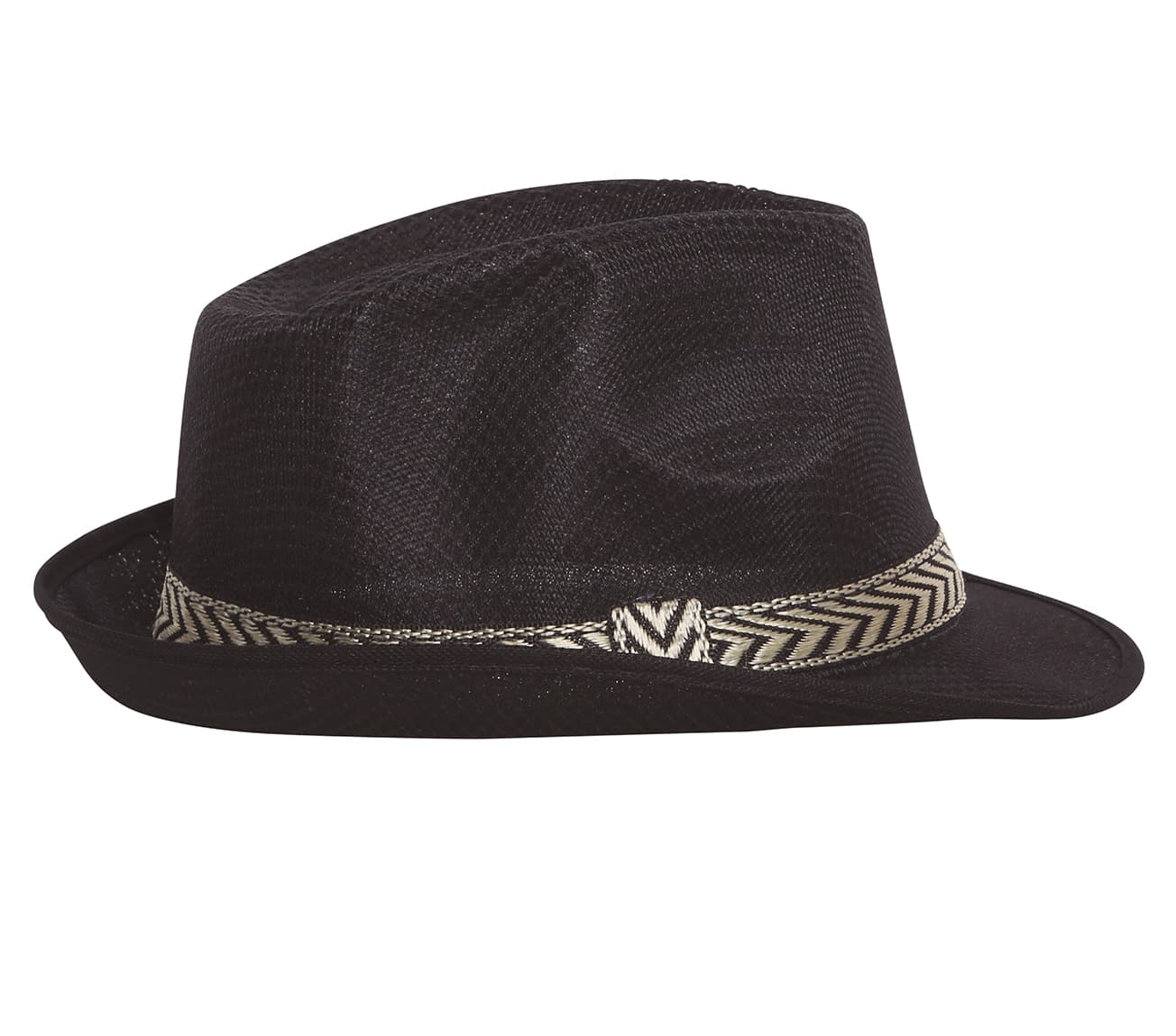Sort gangsterhat, ca. 38 cm