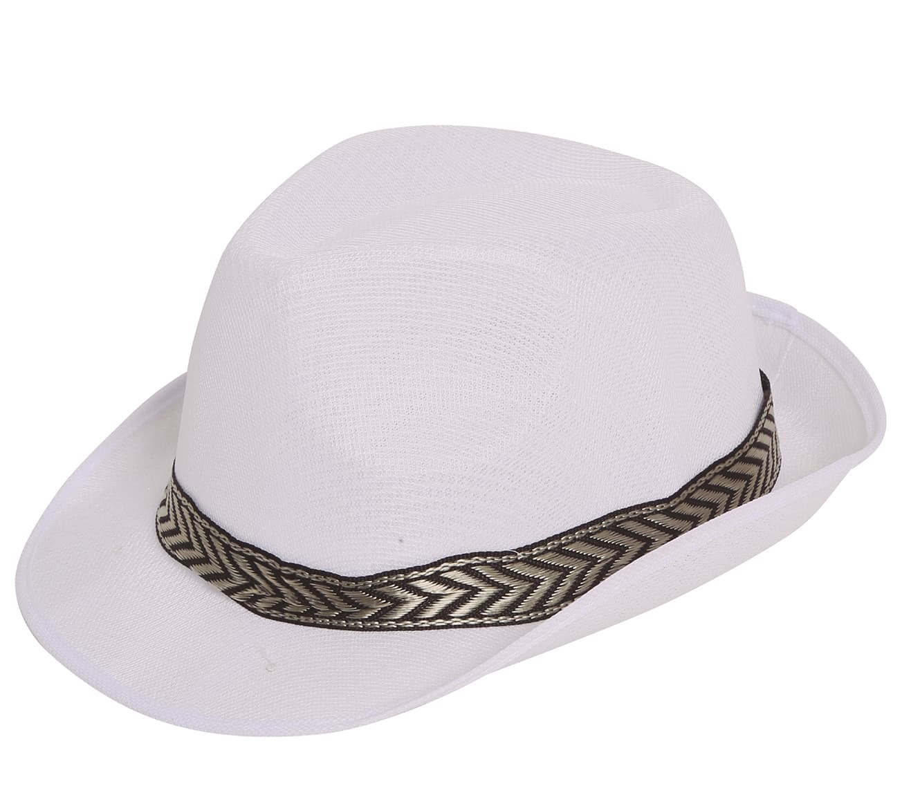 Hvid gangsterhat, ca. 33,3 cm