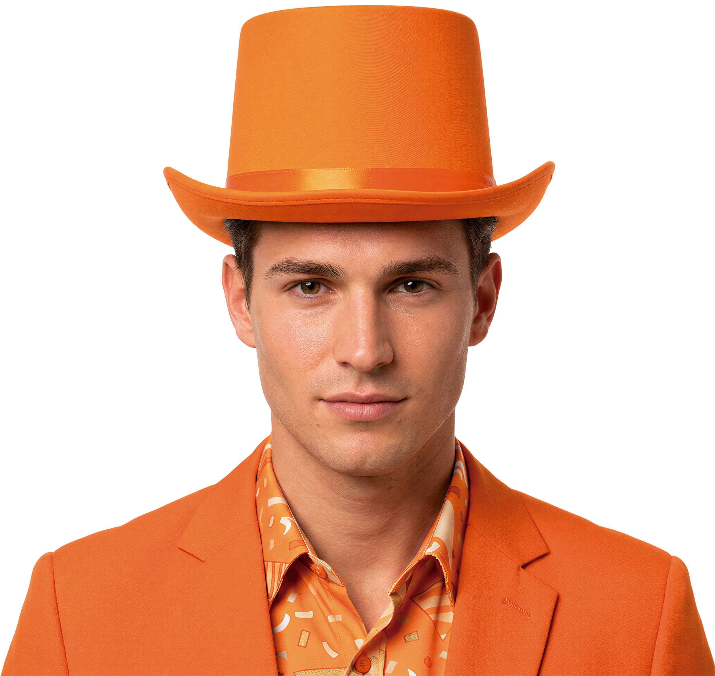 Orange høj hat i satin, høj kvalitet
