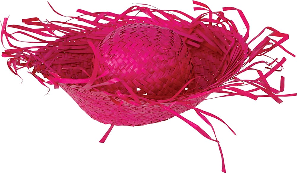 Fugleskræmselhat i strå, pink