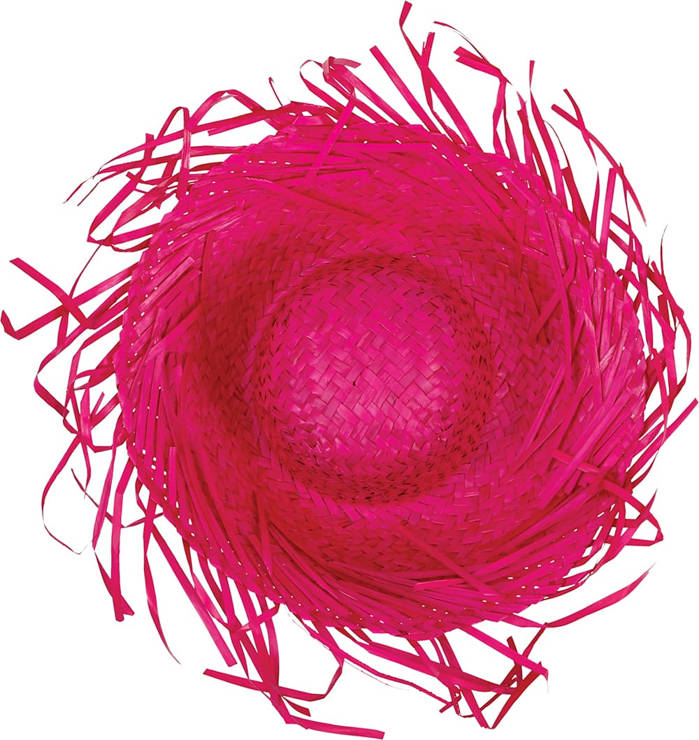 Fugleskræmselhat i strå, pink