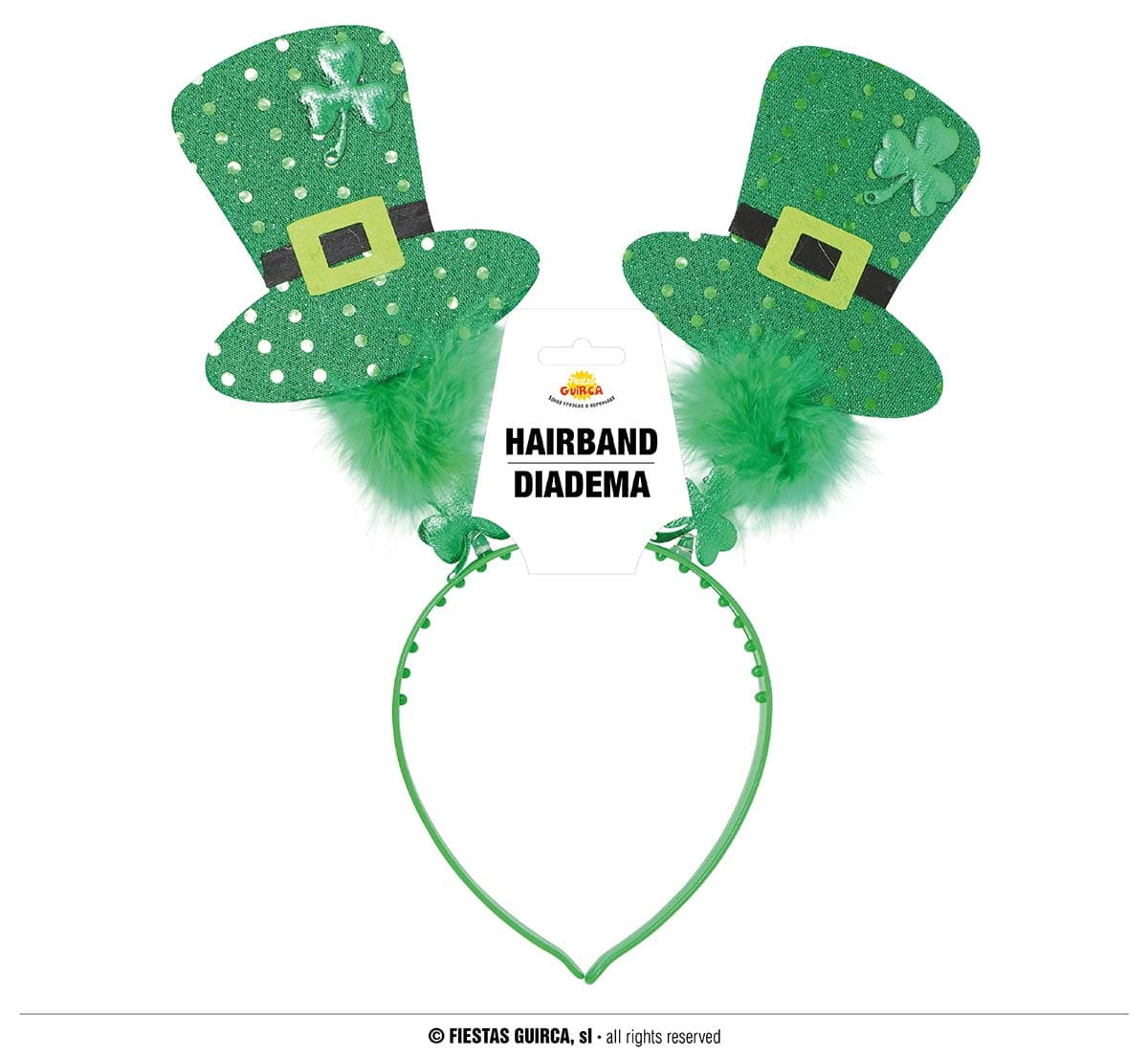 Hårbøjle med høj St. Patrick-hat