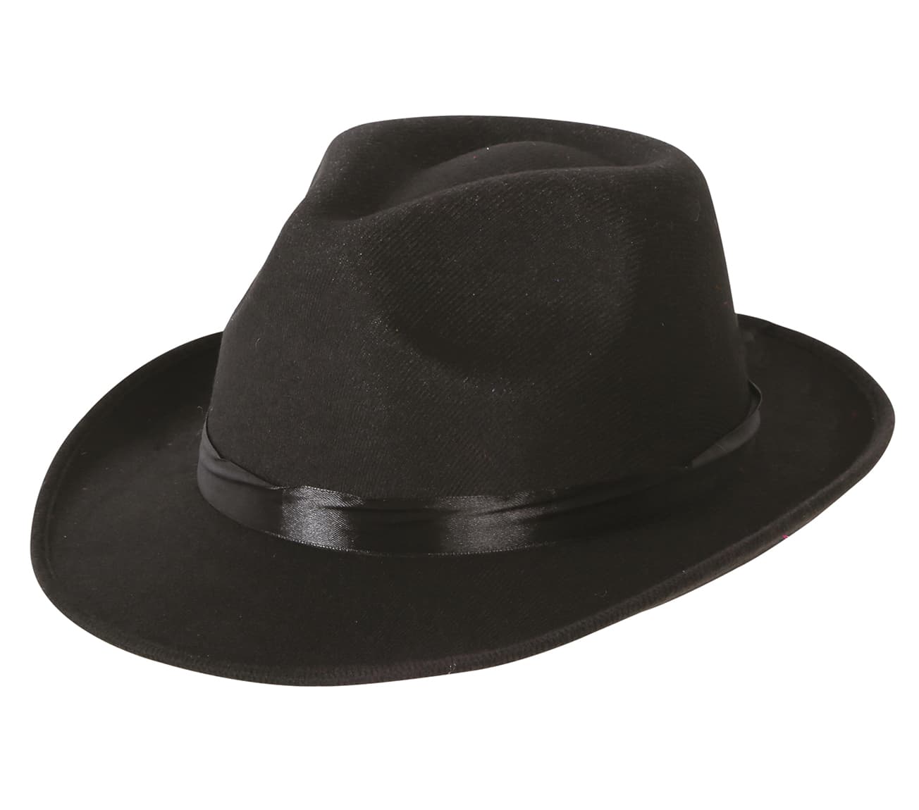 Sort gangsterhat med sort bånd