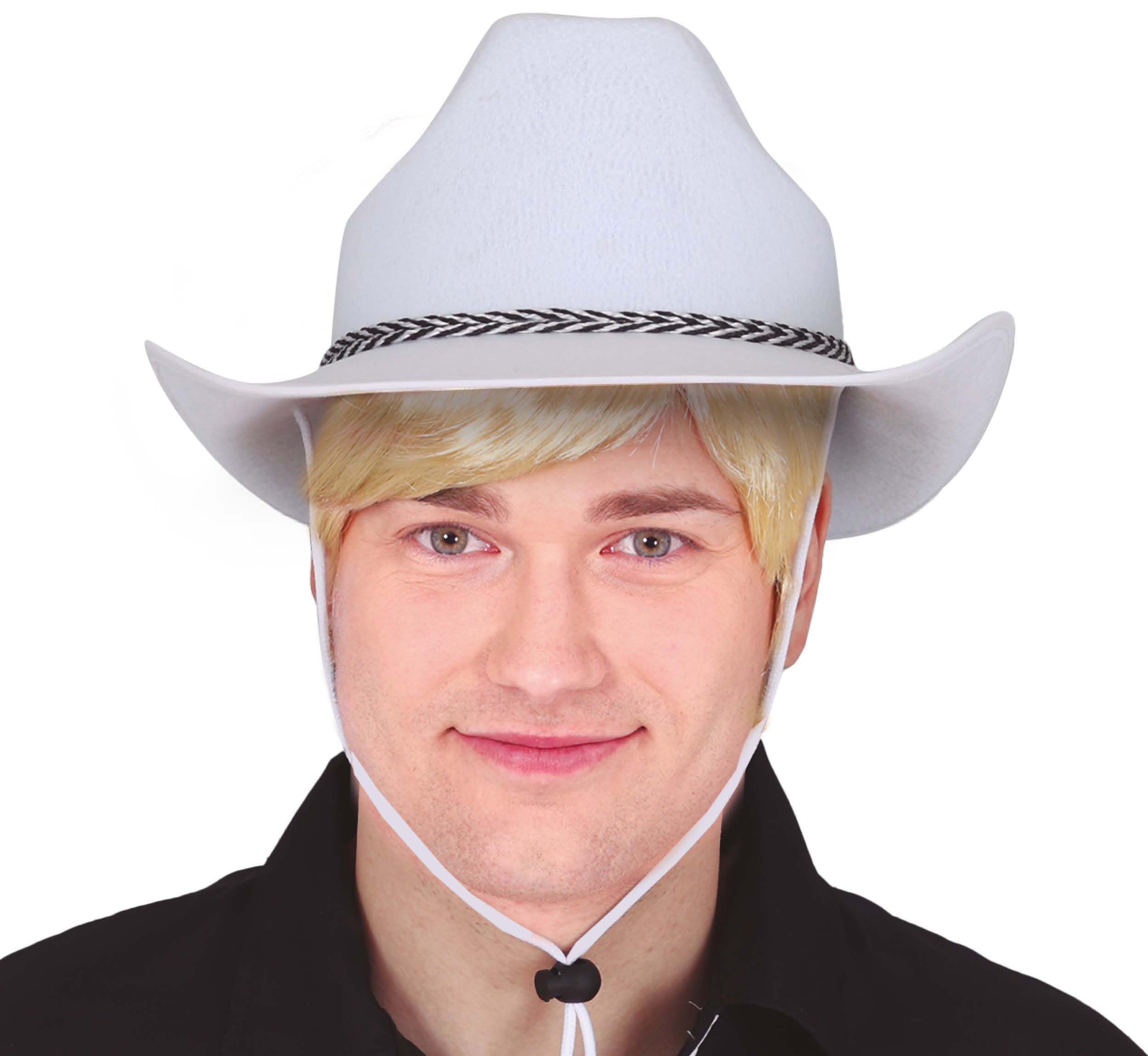 Hvid cowboyhat i filt