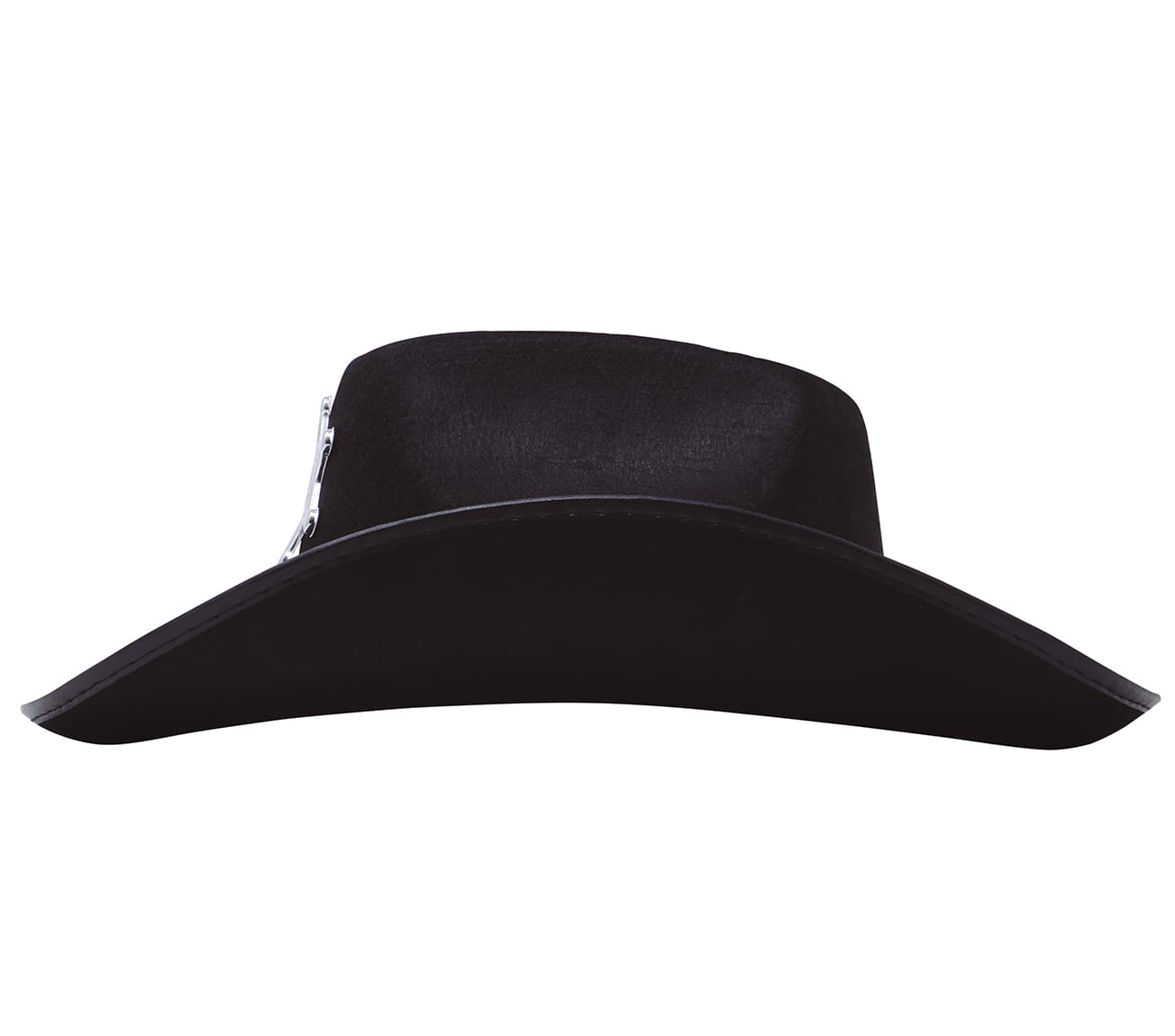 Sort sheriffhat i filt, ca. 38,6 cm