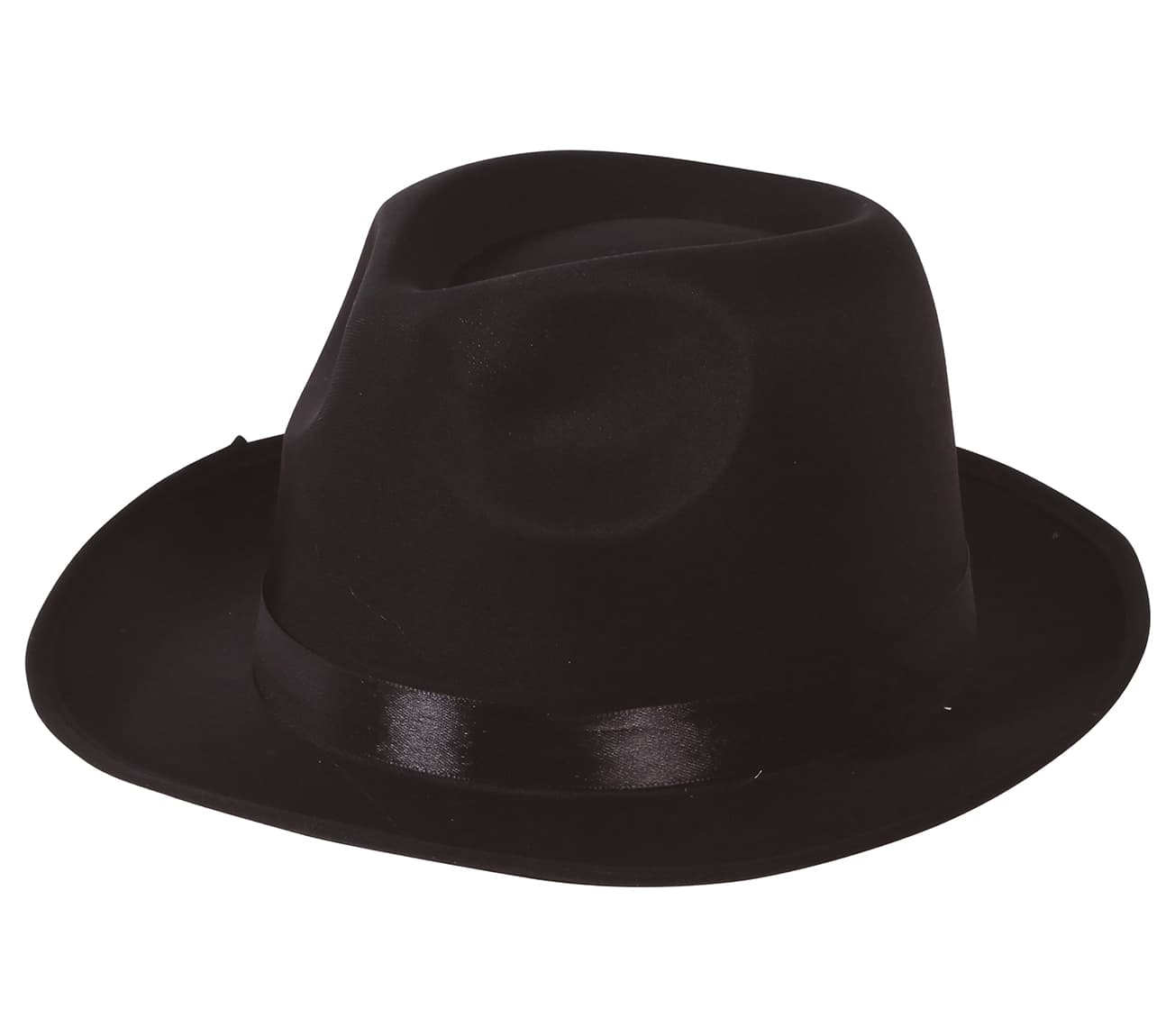 Sort gangsterhat i stof