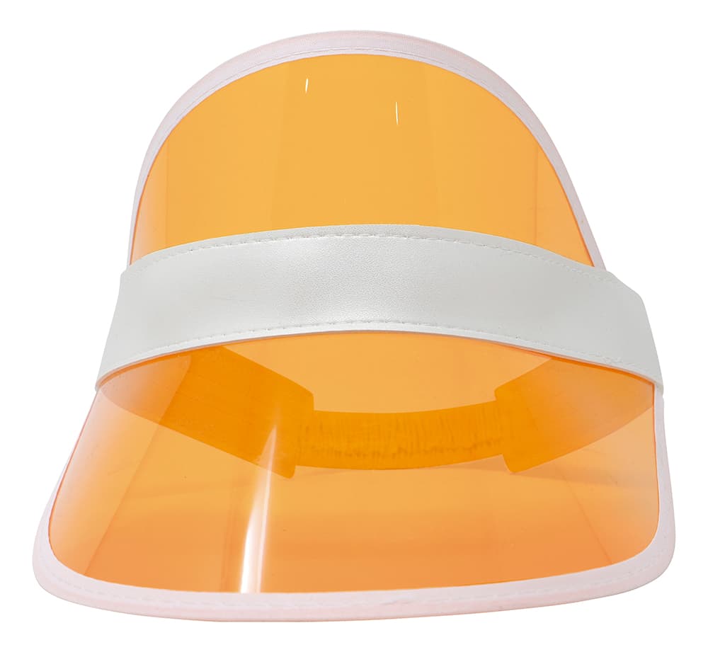 Transparent orange 80'er-solskærmshat