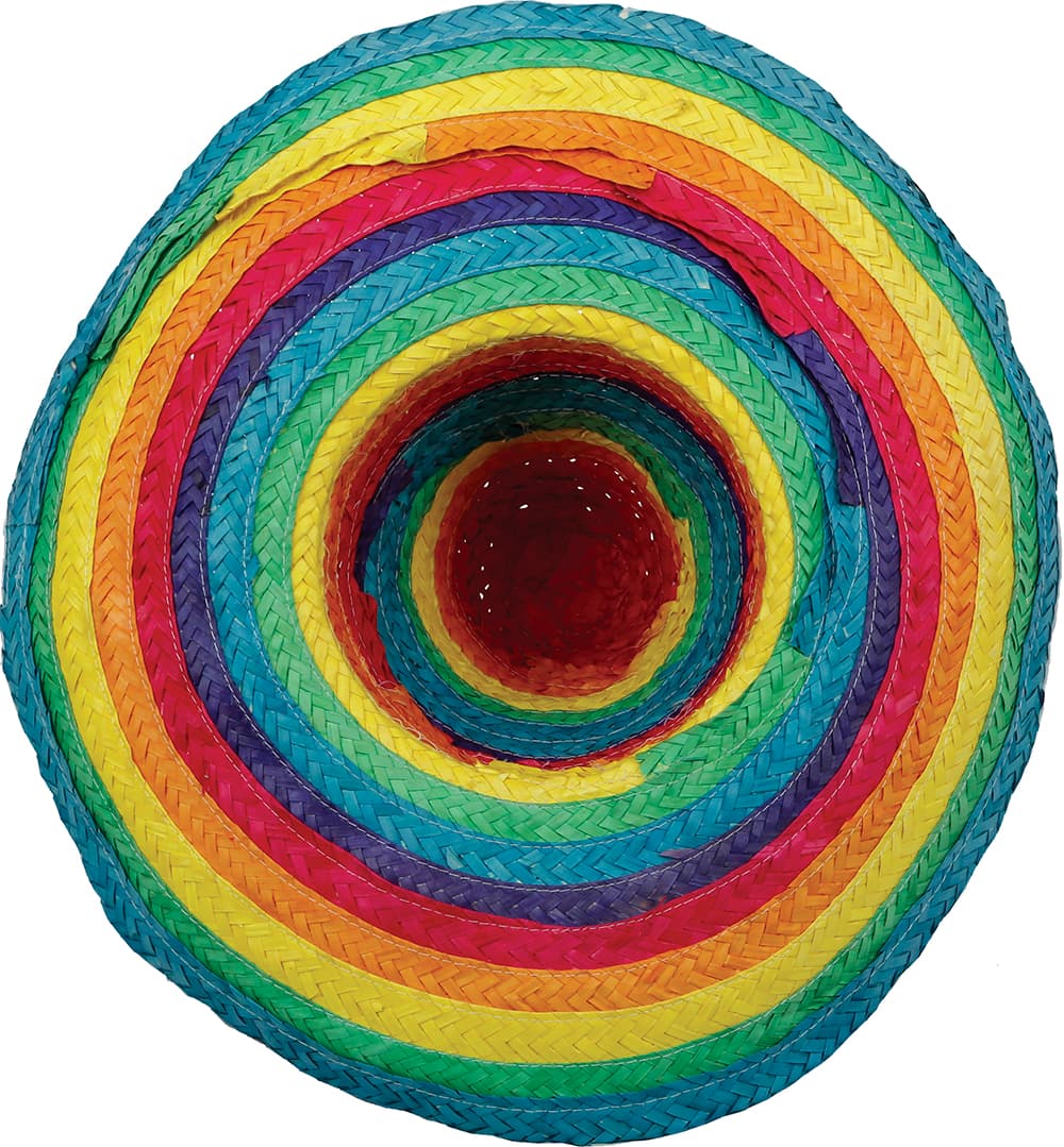 Mexicansk stråhat, 50 cm, flerfarvet