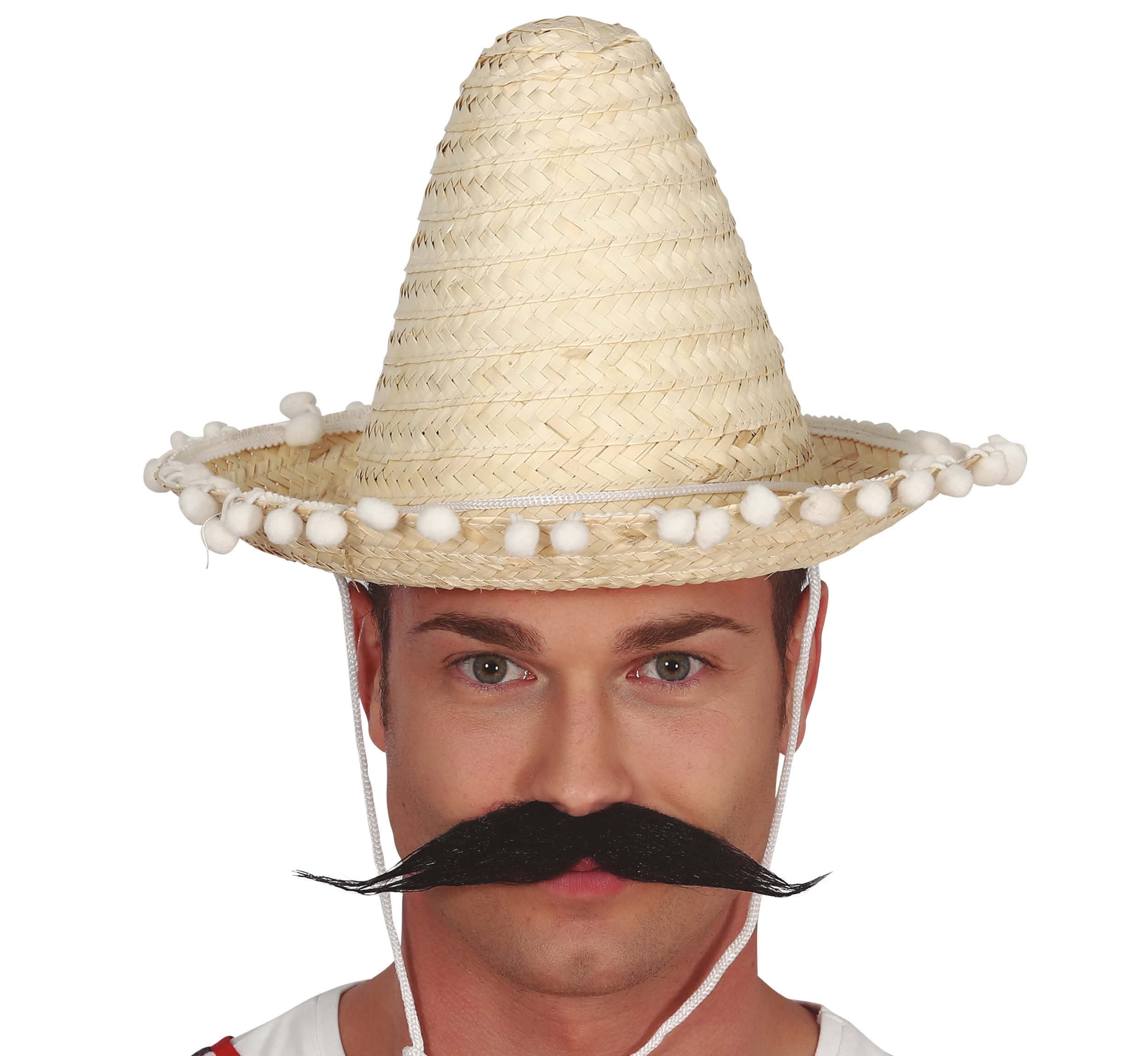 Mexicansk stråhat 33 cm, stråfarvet