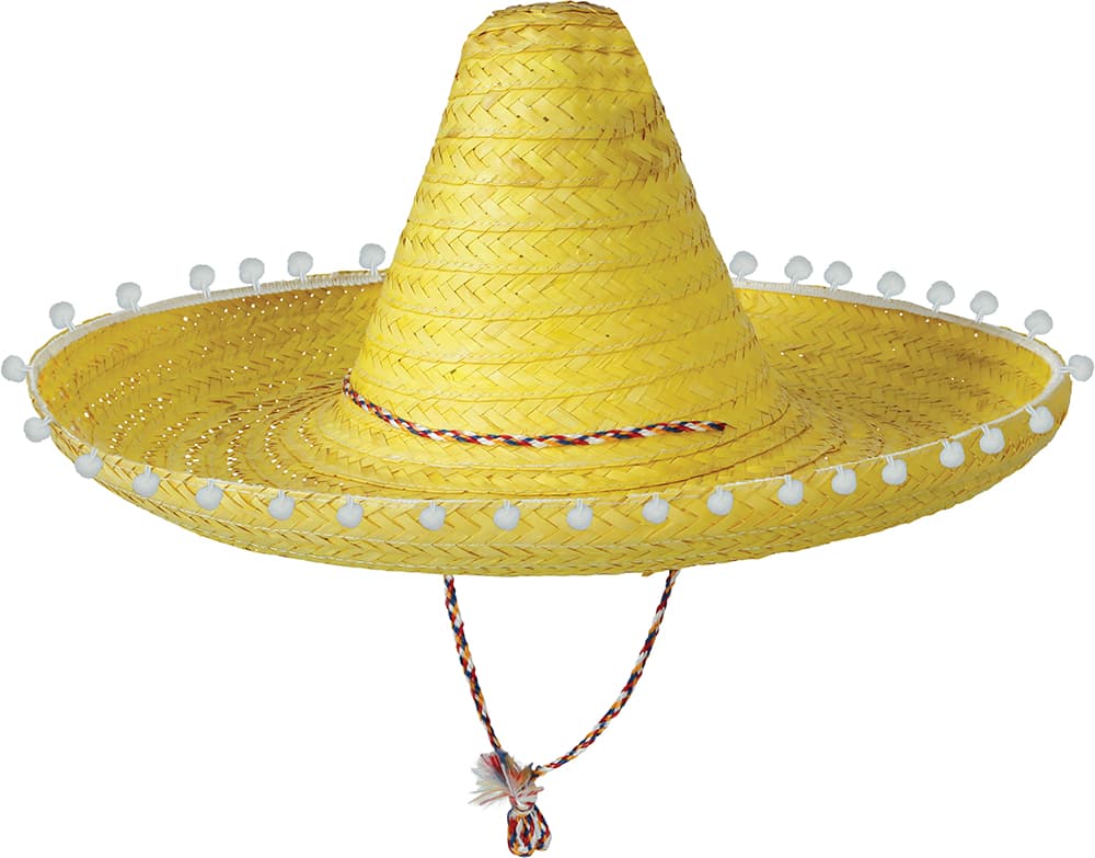 Mexicansk stråhat 45 cm, gul