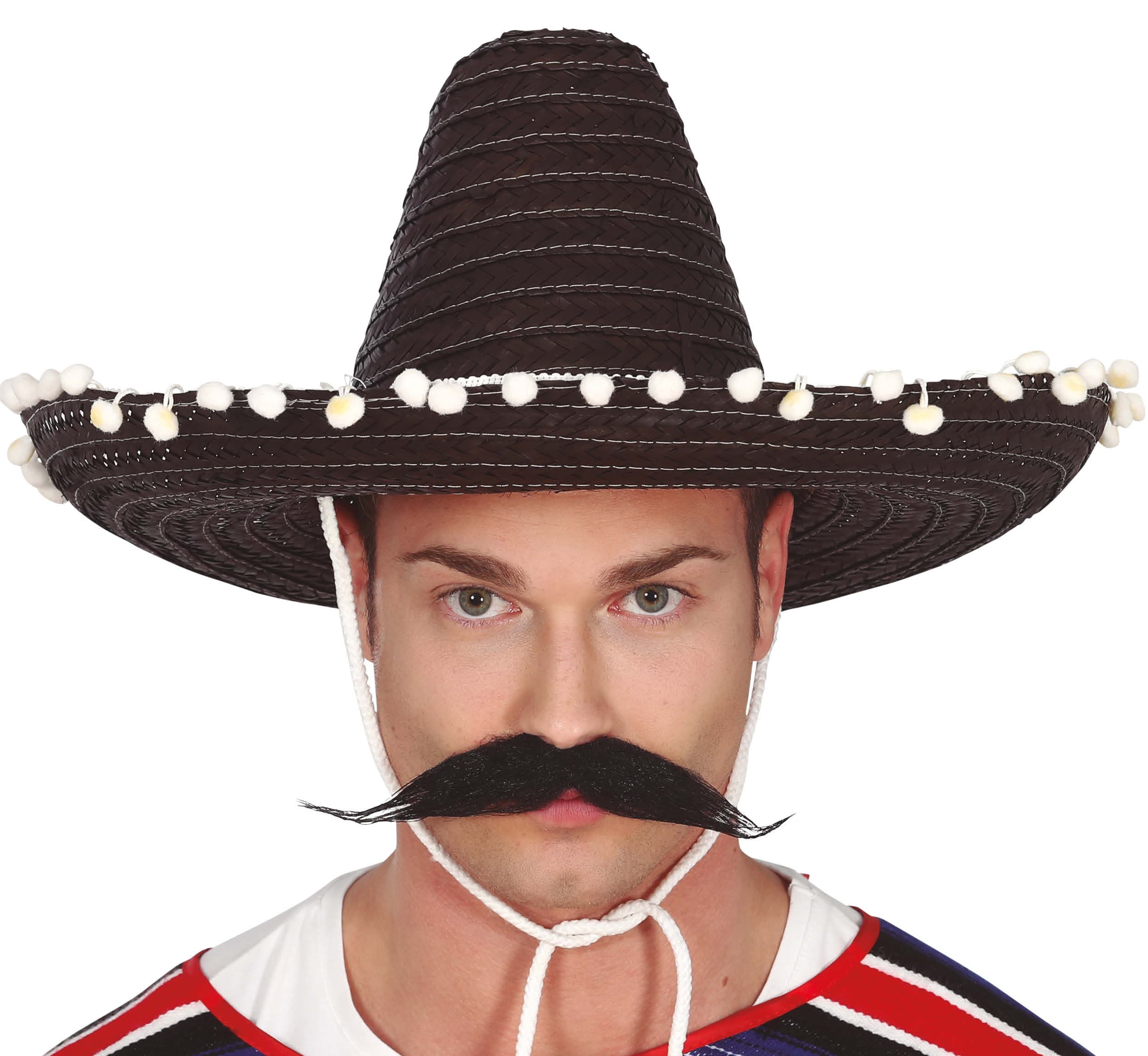 Mexicansk stråhat 45 cm, sort