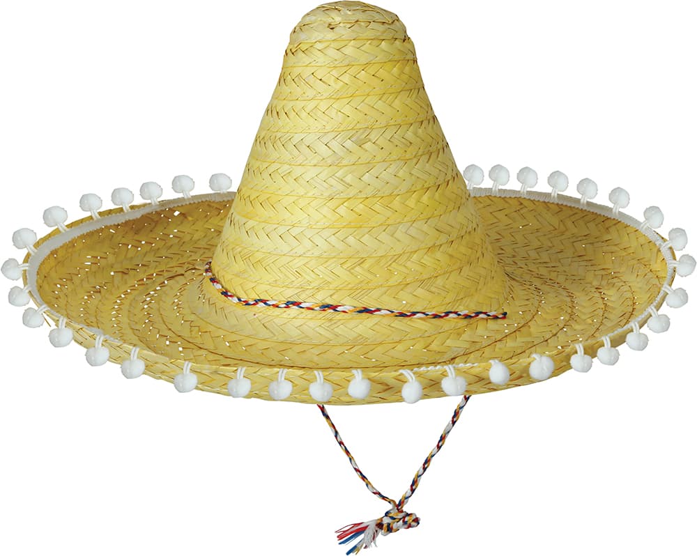 Mexicansk stråhat 50 cm, gul