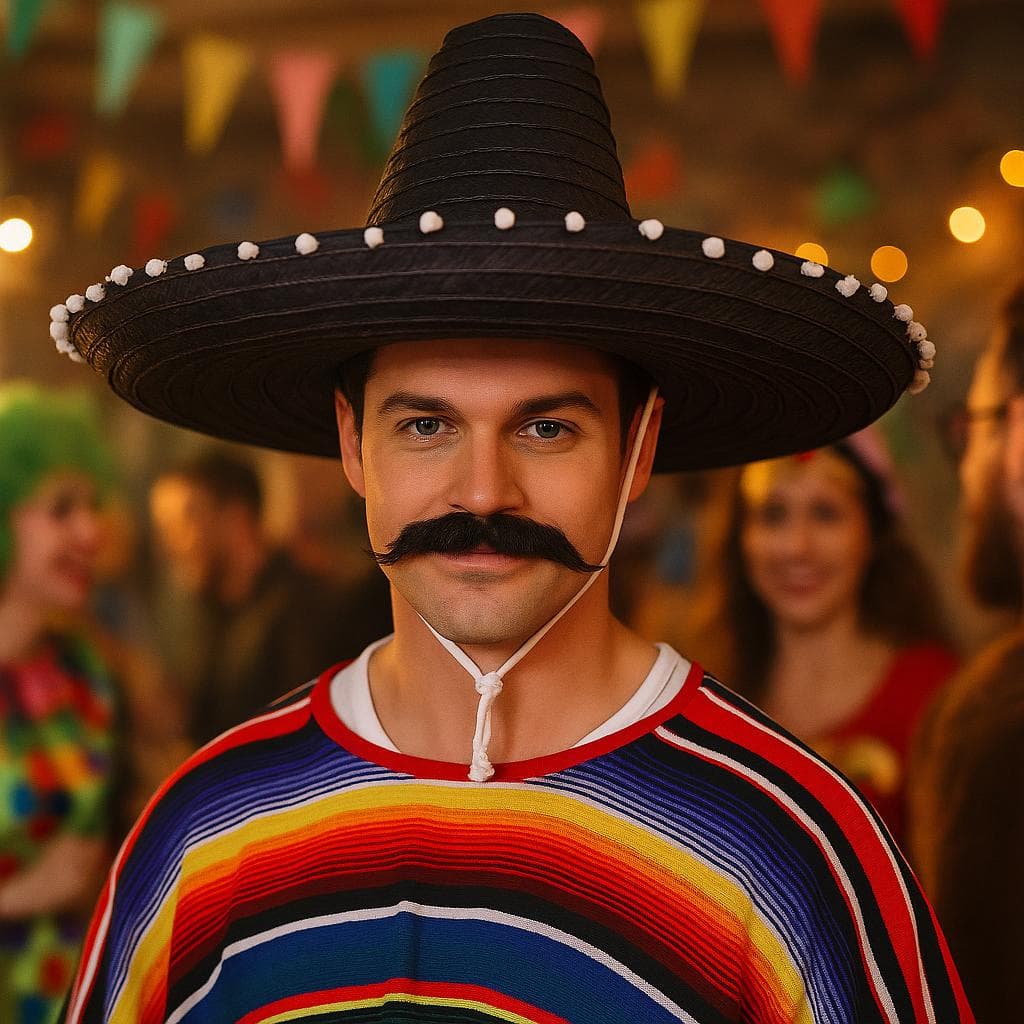 Mexicansk stråhat 60 cm, sort