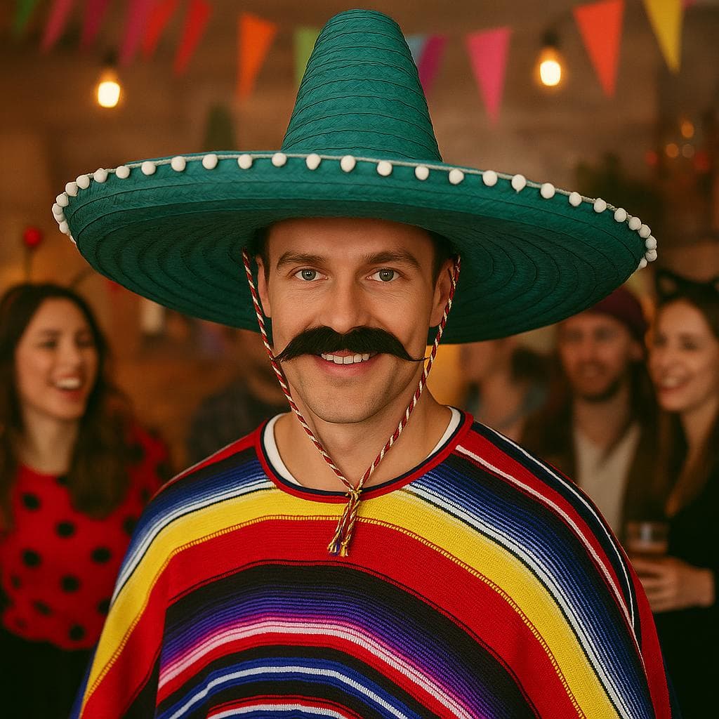 Mexicansk stråhat 60 cm, grøn