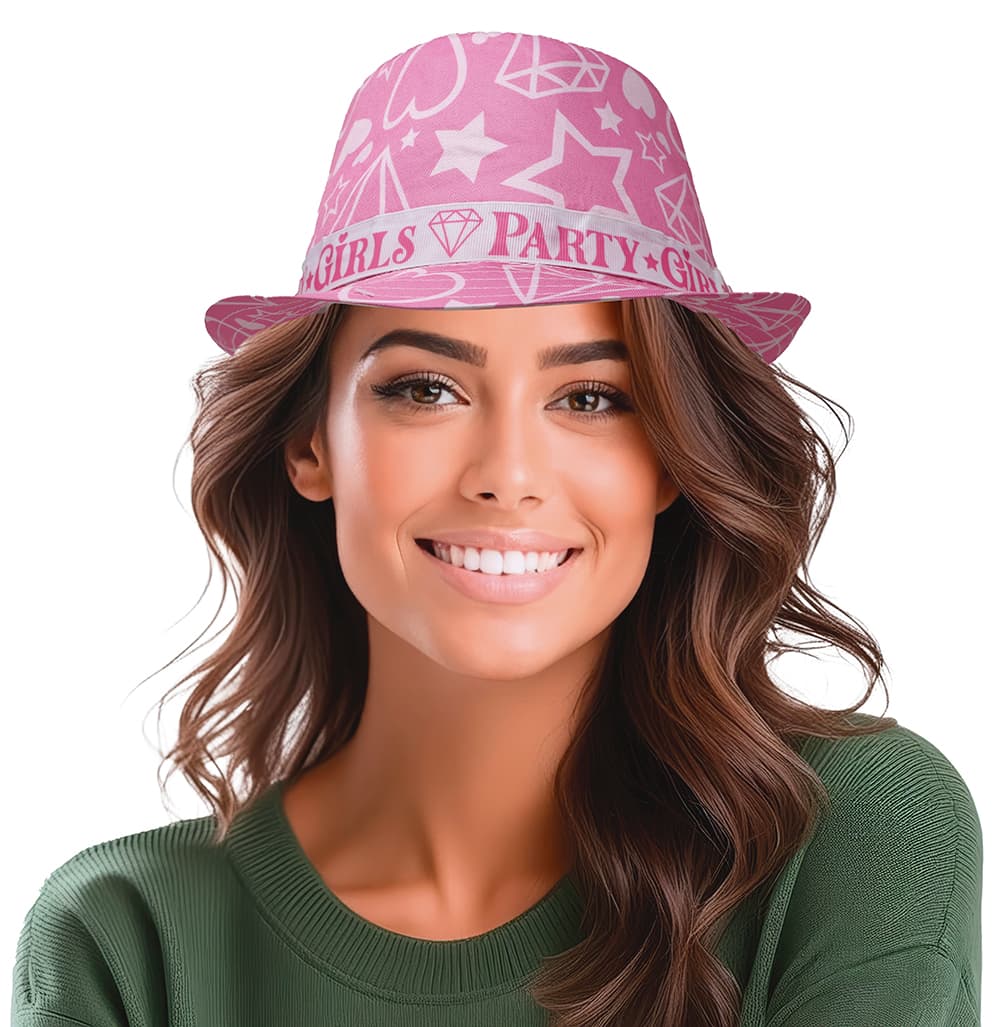 Lyserød Party Girls-sommerhat, til voksne