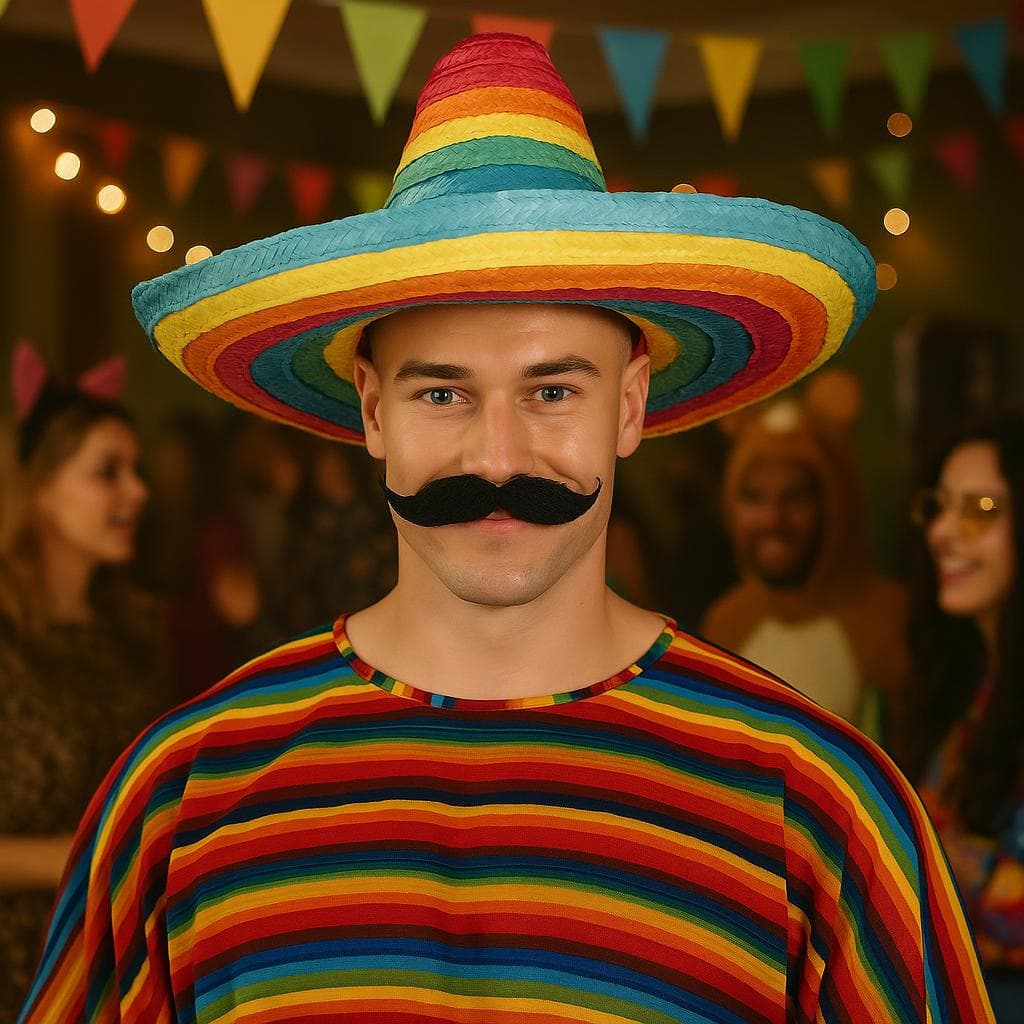Mexicansk stråhat, 50 cm, regnbue