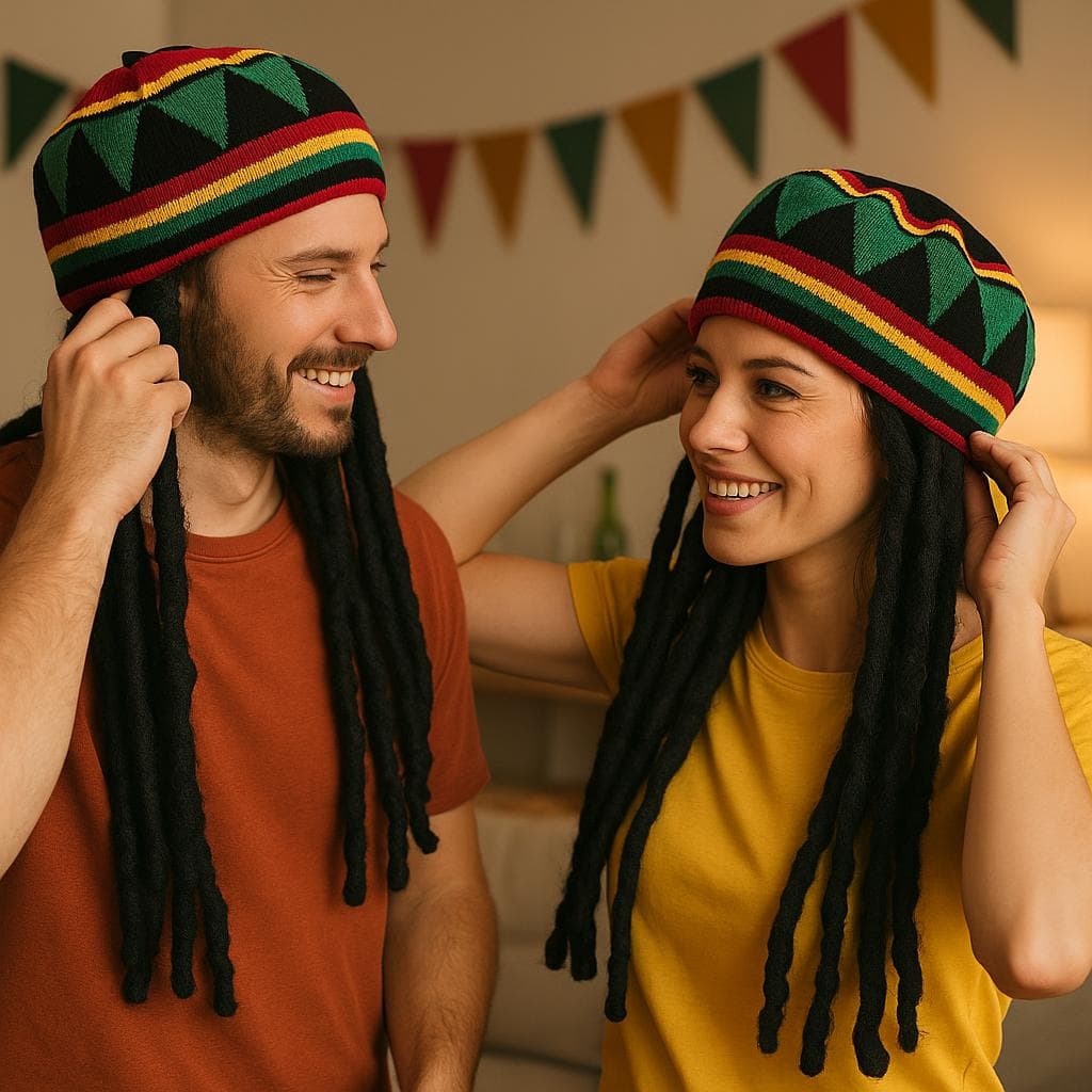 Rastahue med hår, til voksne