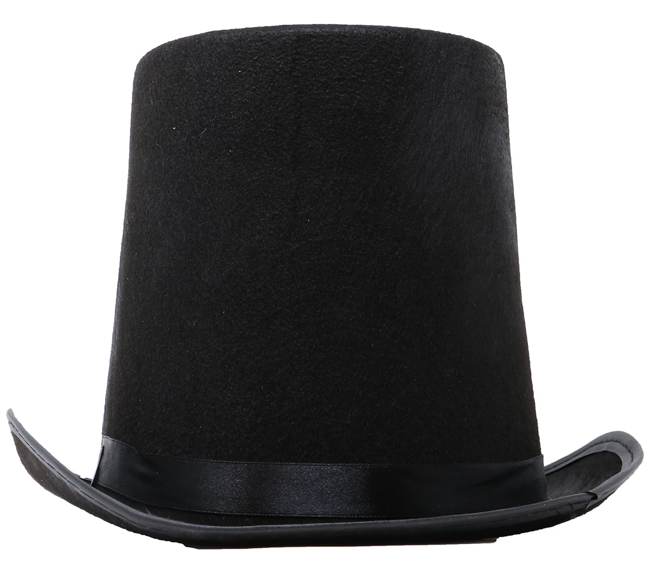 Sort høj hat i filt, 20 cm