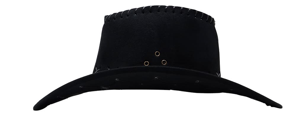 Sort cowboyhat i kunstlæder til børn