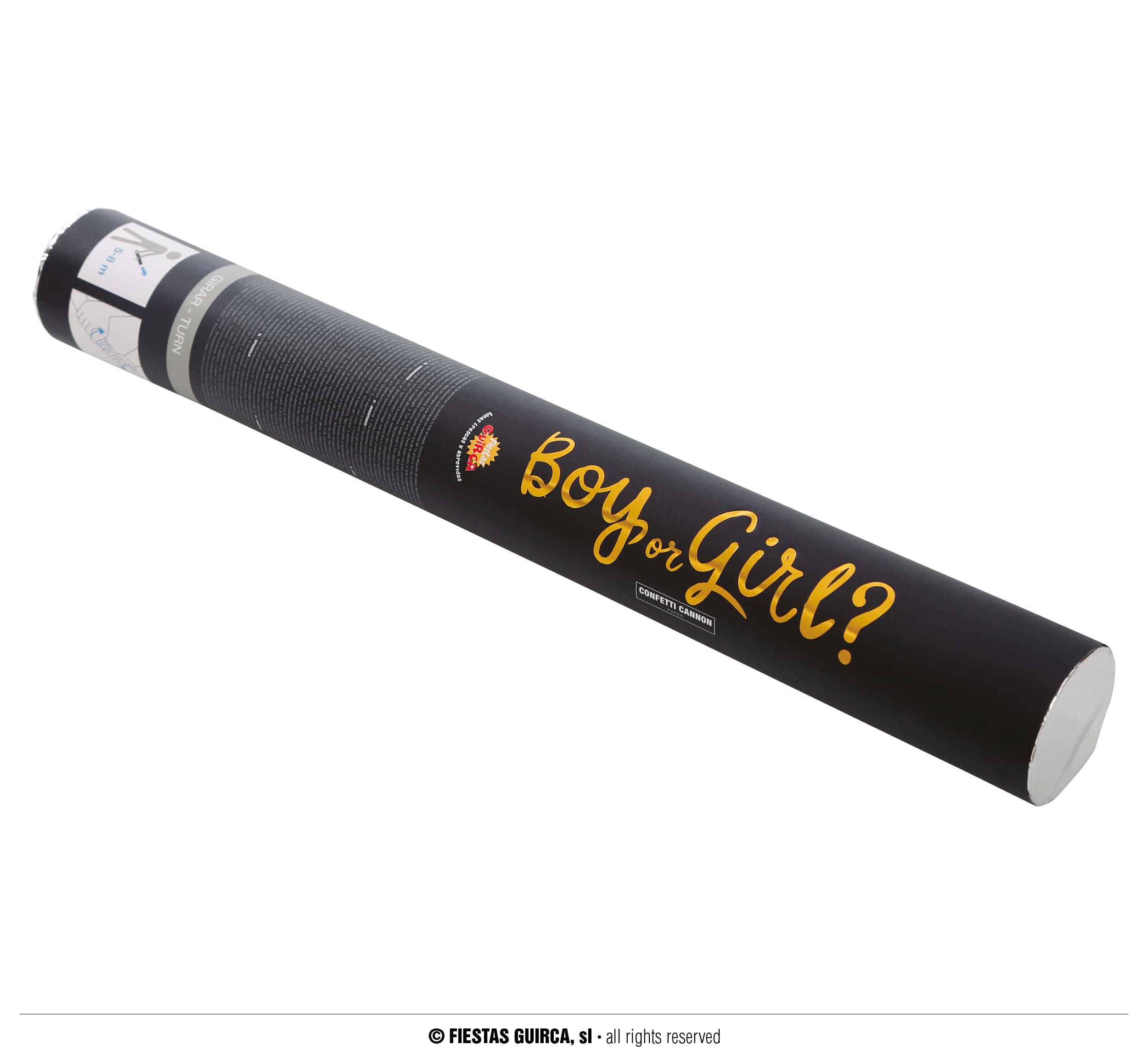 Blå konfettikanon "It's a Boy or Girl", 40 cm