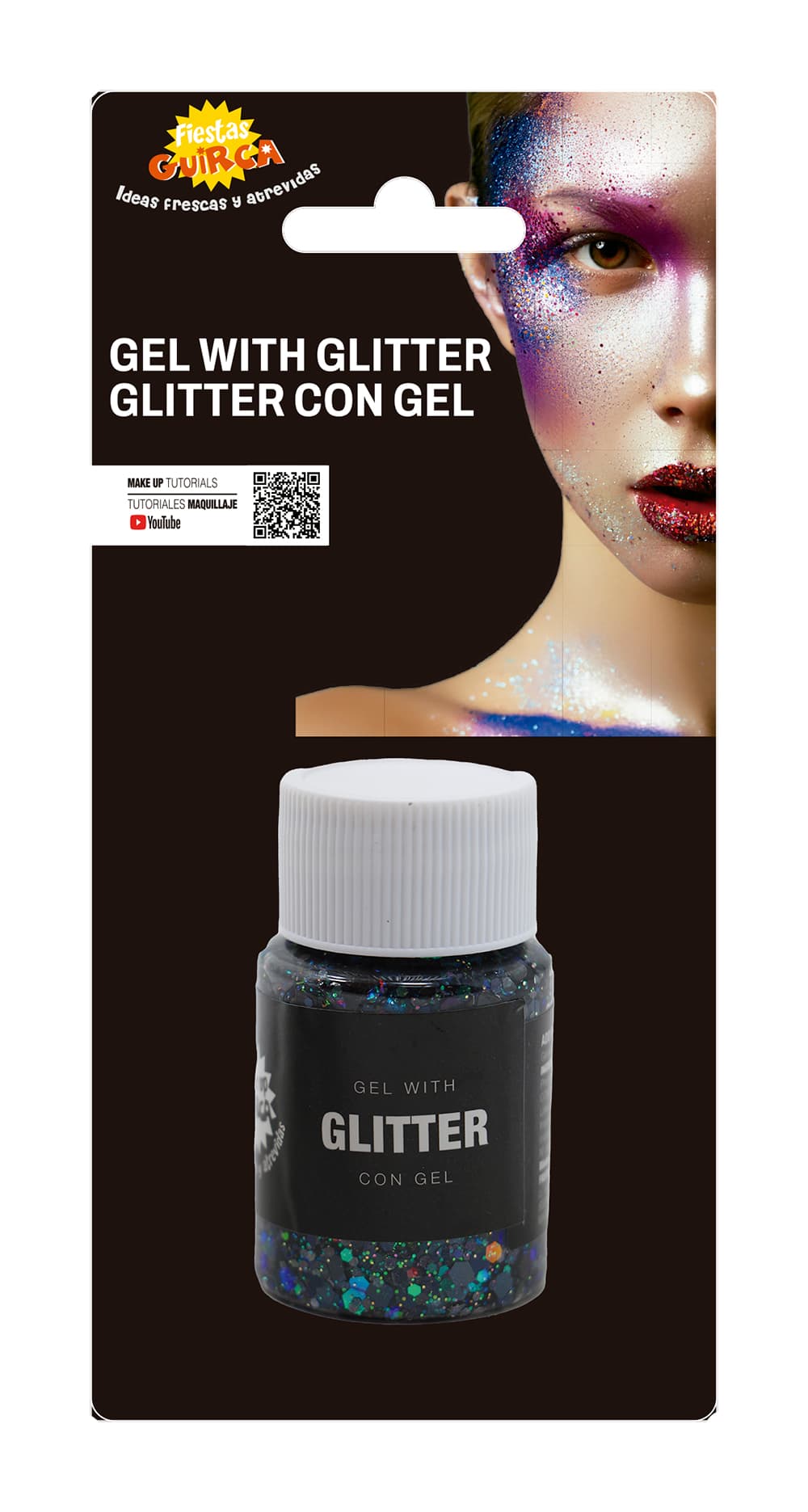 Bøtte med sort glimmergel, 20 g