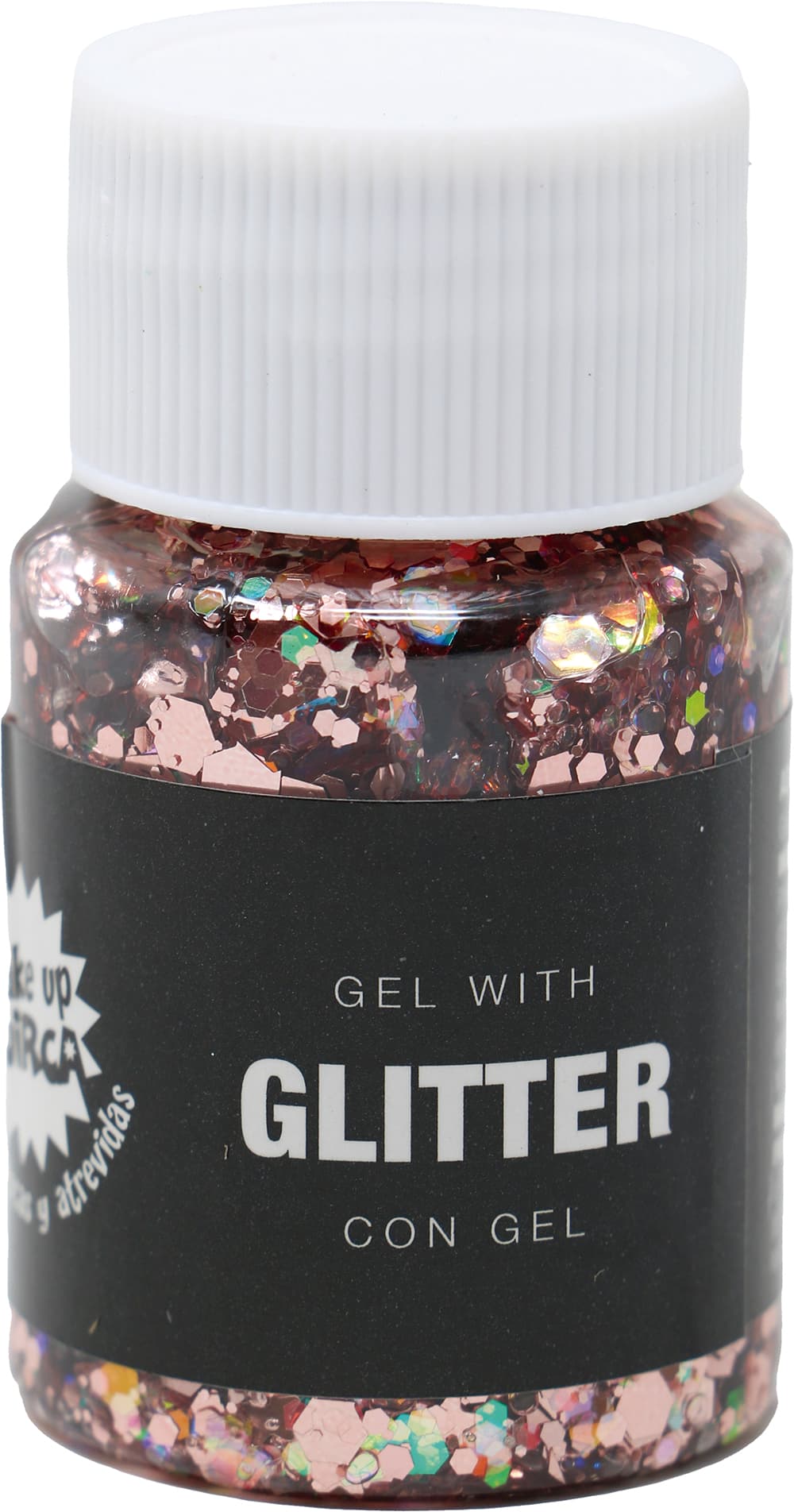 Bøtte med glimmergel i rosaguld, 20 g