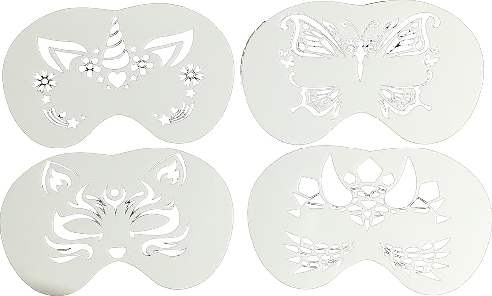 4 assorterede sminkeskabeloner, 5 × 13,5 cm, PVC