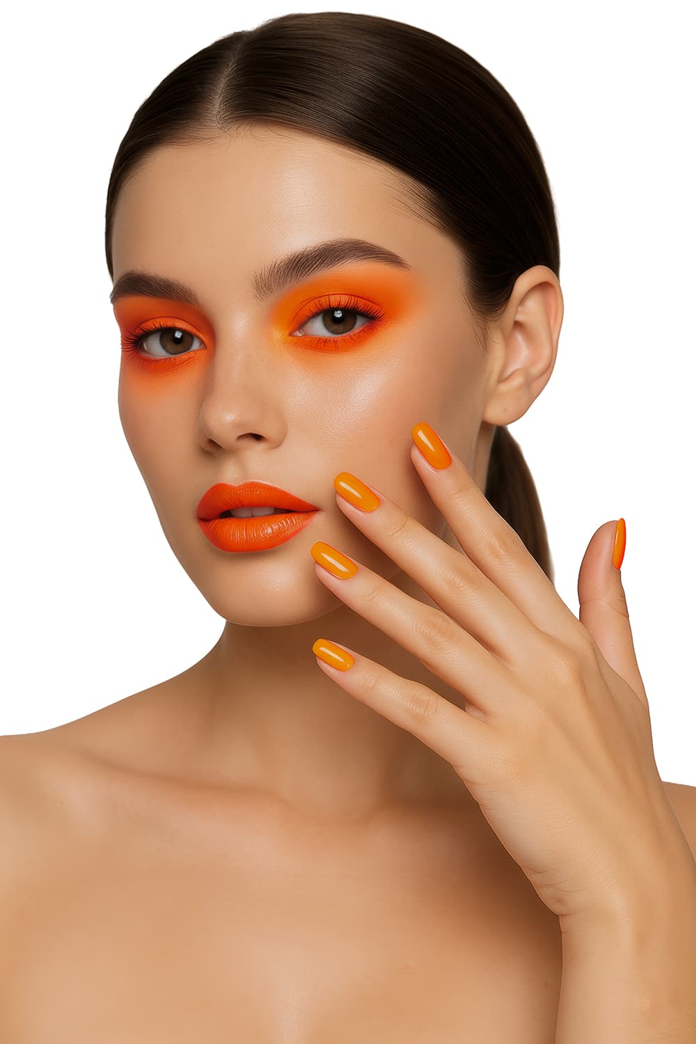 12 neonorange negle til voksne